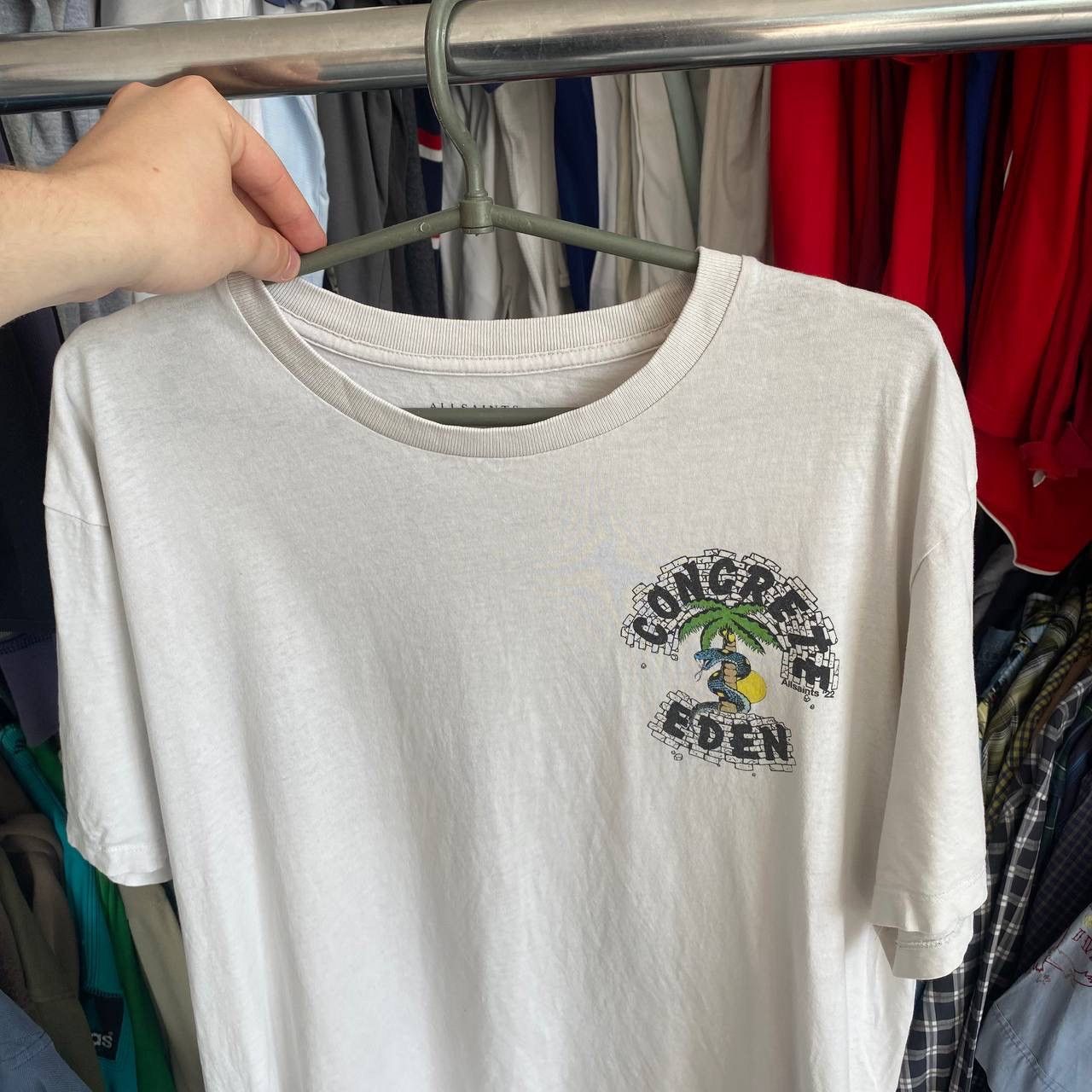 Allsaints × Japanese Brand Designer Allsaints Big Logo Graphic y2k streetwear tee Size US M / EU 48-50 / 2 - 4 Thumbnail