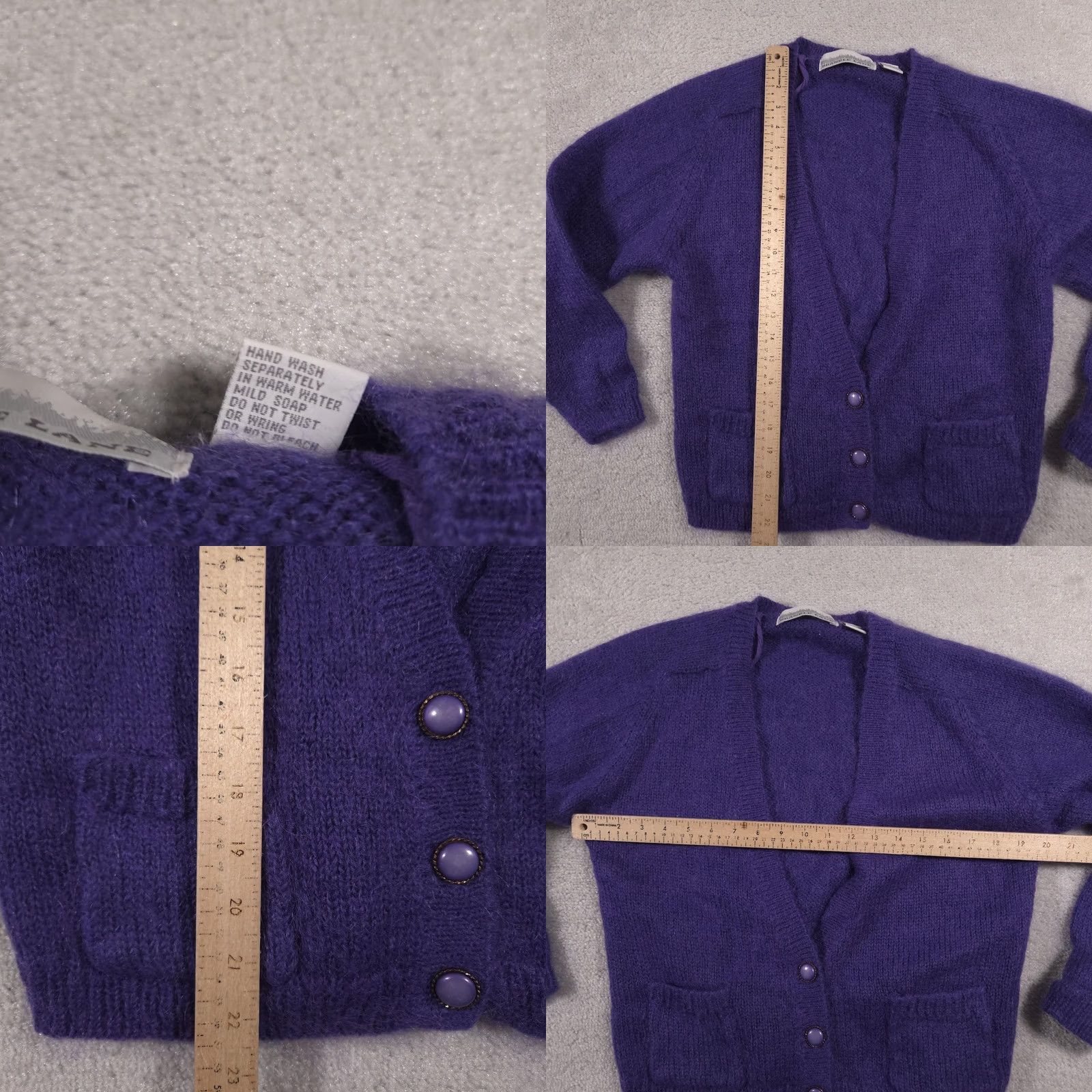 Vintage VINTAGE Bramble Lane Cardigan Sweater Womens Small Purple Mohair Blend 80s Size S / US 4 / IT 40 - 8 Thumbnail