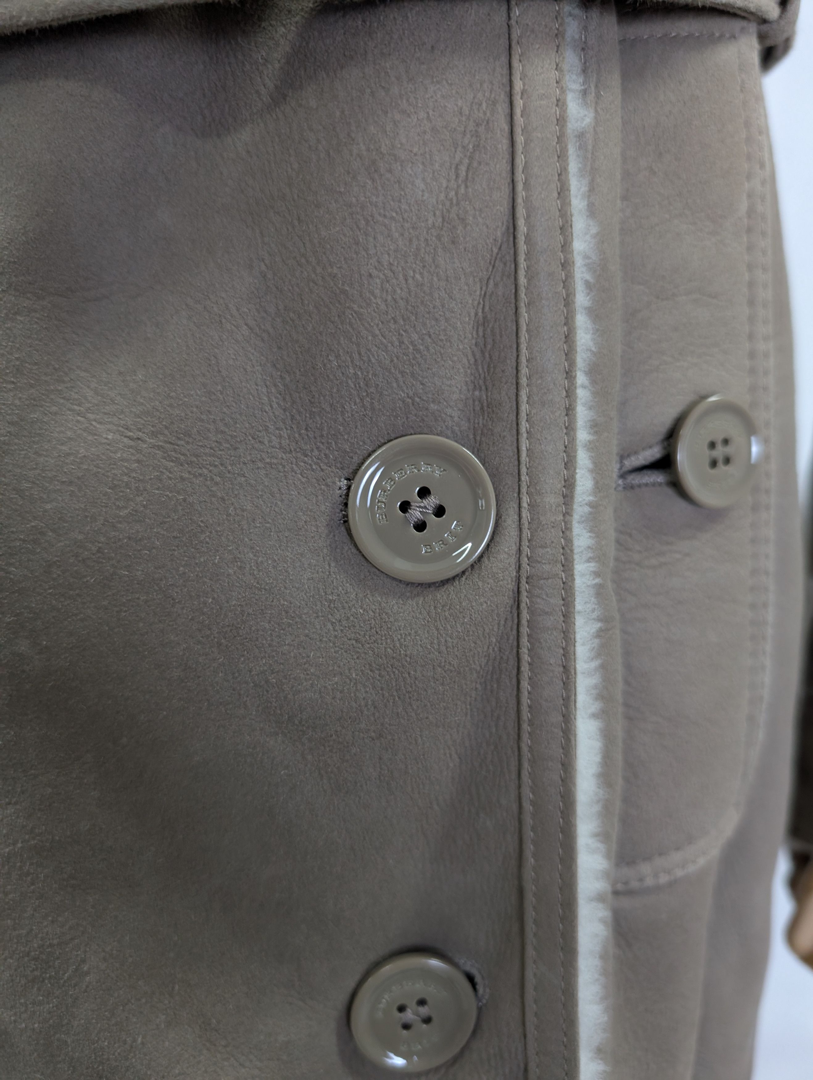 Burberry Taupe Shearling Mid-Length Overcoat Size XS / US 0-2 / IT 36-38 - 9 Thumbnail