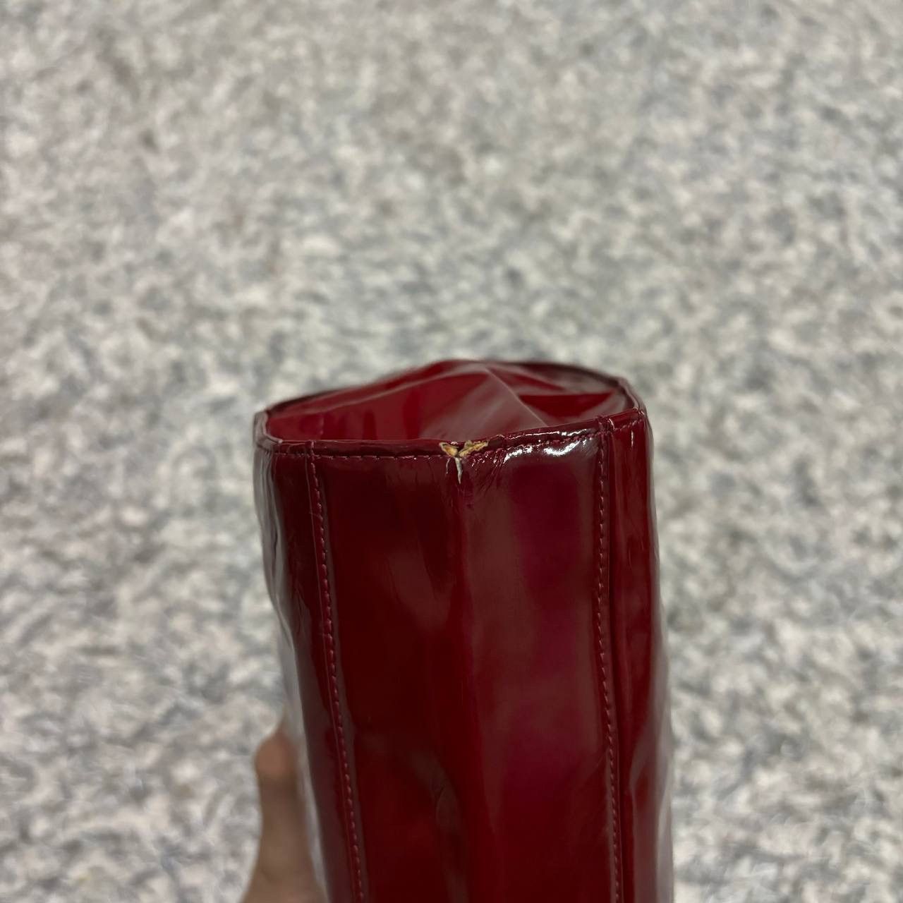 Thierry Mugler Vintage Thierry Mugler Burgundy Patent Leather Clutch Bag Size ONE SIZE - 14 Thumbnail