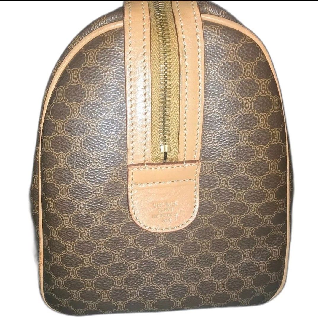 Celine Celine Coated Canvas Macadam Brown and Tan Boston Duffle Bag Size ONE SIZE - 5 Thumbnail
