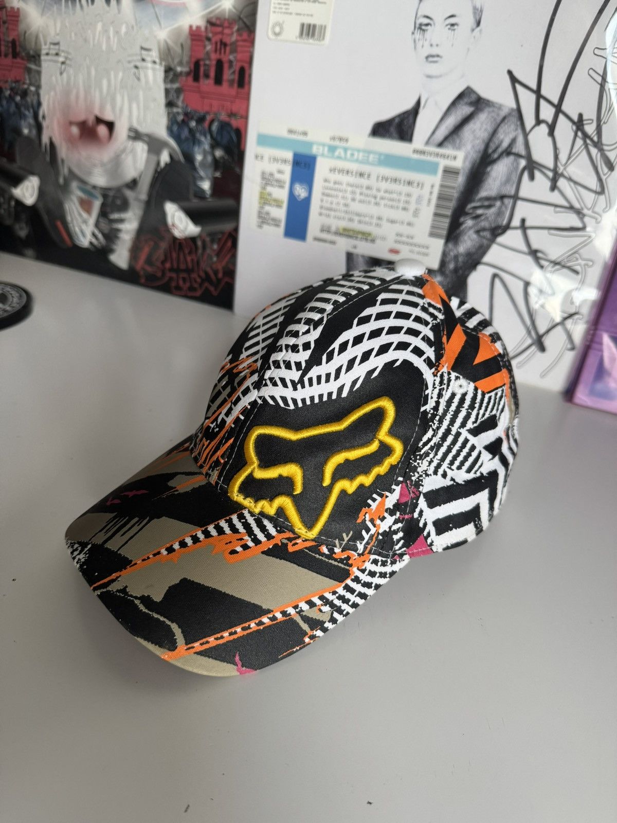 Fox Racing Rare Fox Racing All Over Print Flexfit Cap Y2K Streetwear Size ONE SIZE - 2 Thumbnail