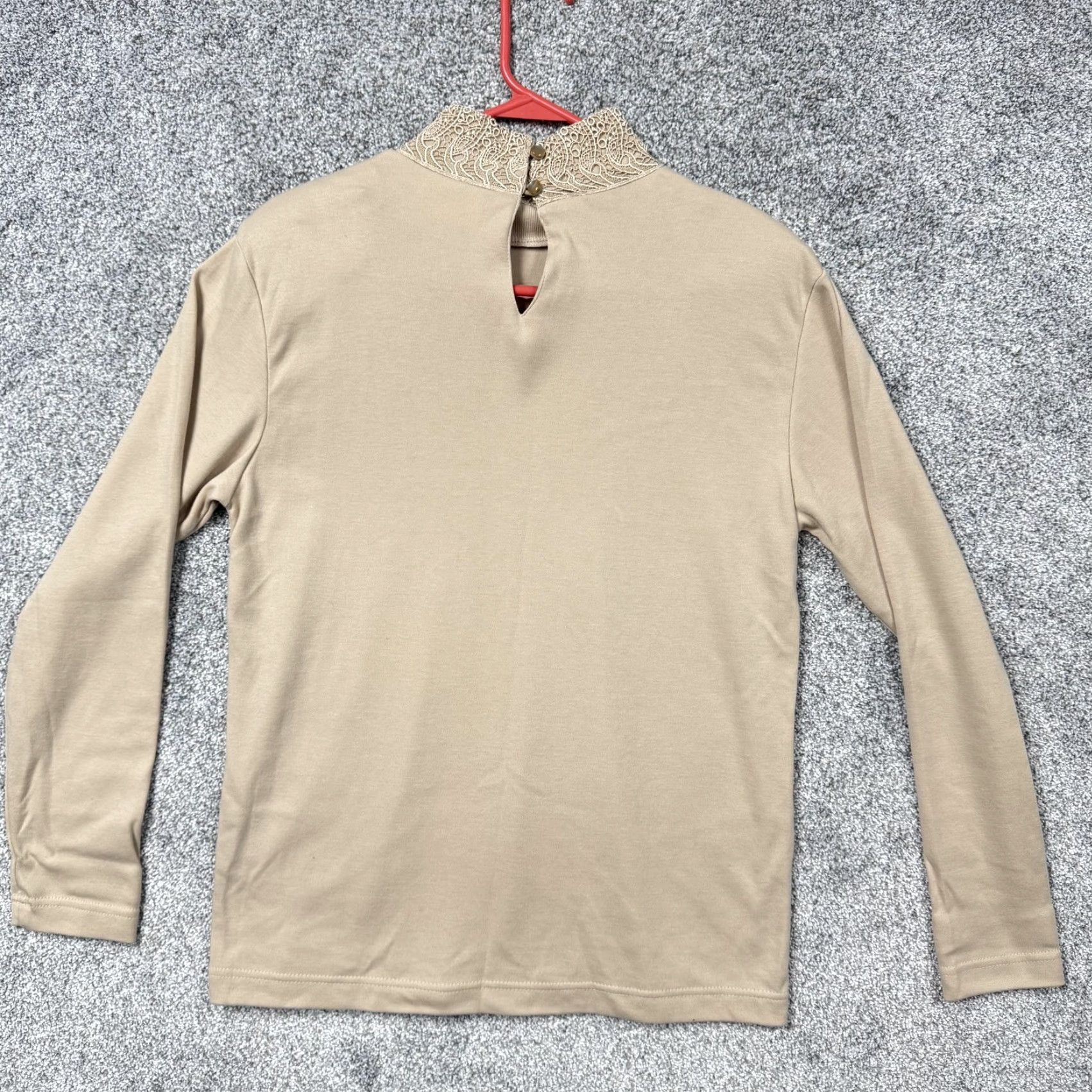 Vintage VINTAGE Adolfo Sport Blouse Women M Beige Mock Neck Lace Collar Long Sleeve 80s 90s Romantic Victorian Prairie Mens Womens Girls? Size M / US 6-8 / IT 42-44 - 7 Thumbnail