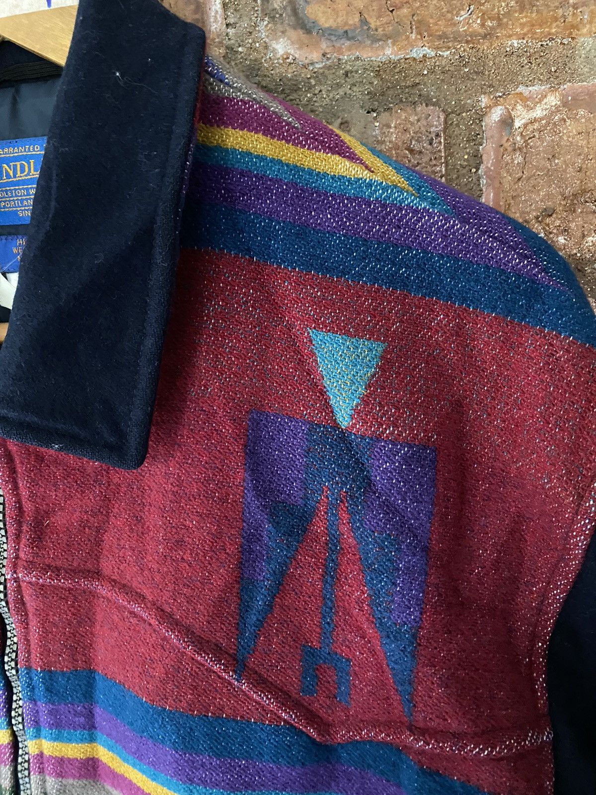 Pendleton 1980s Native Jacquard Bomber Navajo Jacket wool Size US L / EU 52-54 / 3 - 6 Thumbnail