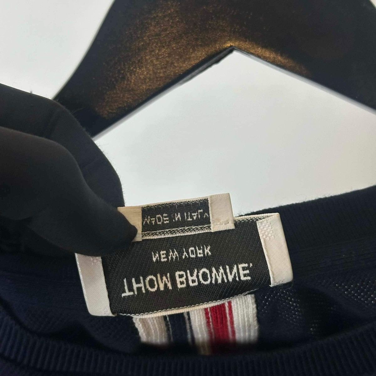 Thom Browne THOM BROWNE BACK STRIPED NAVY T SHIRT Size US L / EU 52-54 / 3 - 4 Thumbnail