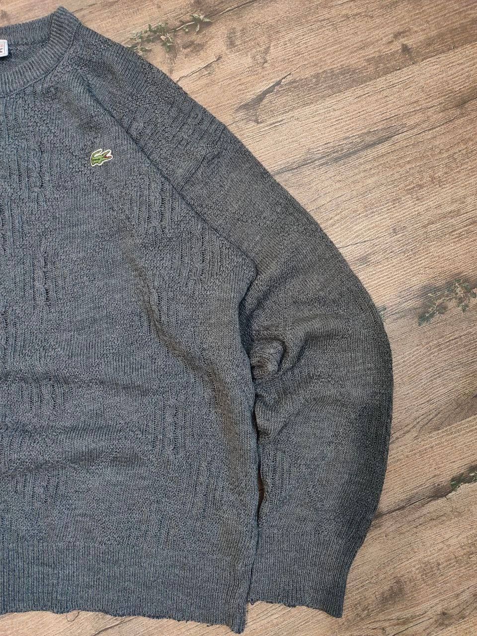 Lacoste Men's Knitted Gray Sweater Lacoste Vintage 90s Size US L / EU 52-54 / 3 - 3 Thumbnail
