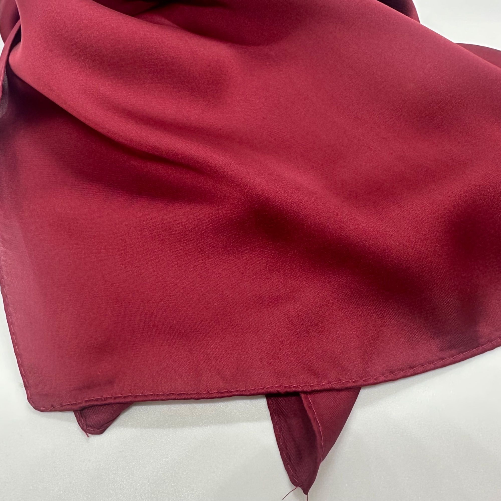 Other ✨Elegant Bandana Square Silky Scarf Burgundy Solid Soft Wrap Size ONE SIZE - 4 Thumbnail