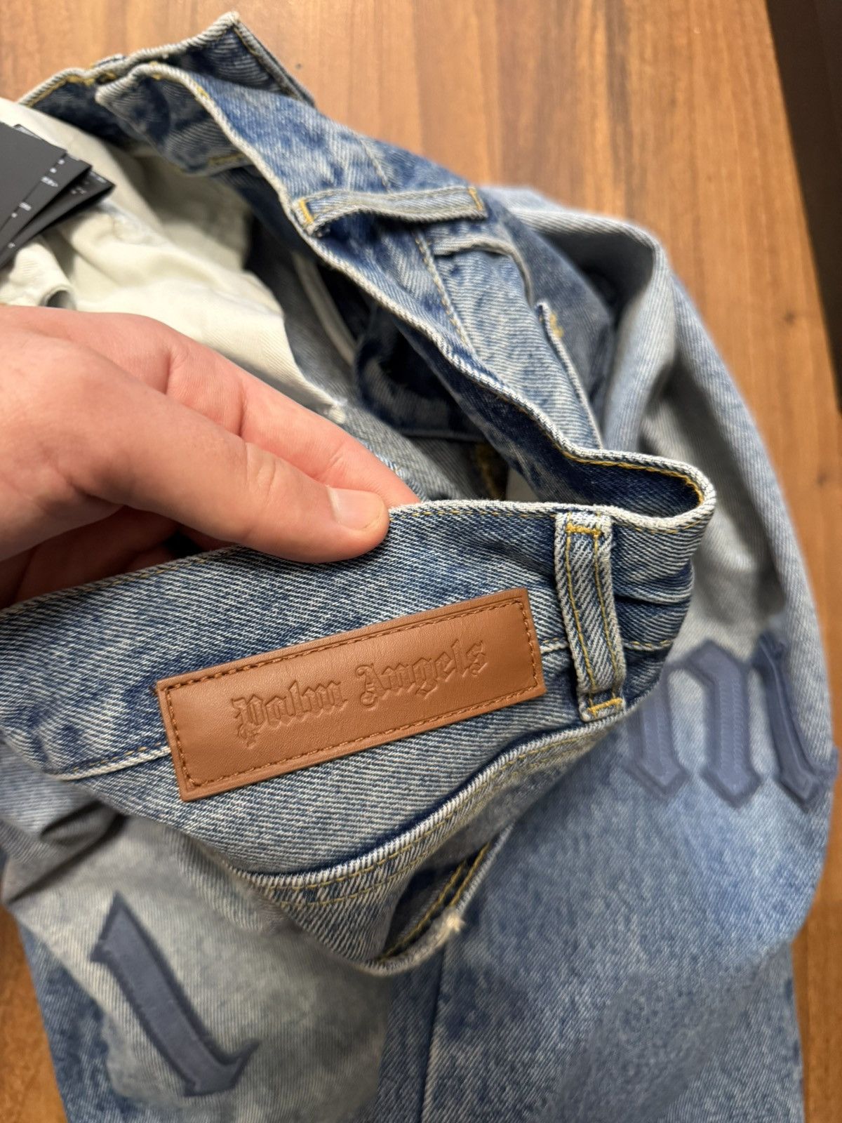 Palm Angels Palm Angels PA Logo Jeans Blue Denim Size US 32 / EU 48 - 8 Thumbnail