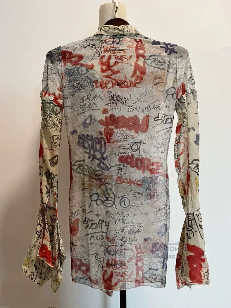 Vintage vintage Graffiti Tulle Top Shirt Size US S / EU 44-46 / 1 - 2 Thumbnail