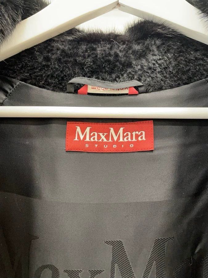 Max Mara Max Mara Black bat-sleeved wool overcoat Size S / US 4 / IT 40 - 6 Thumbnail