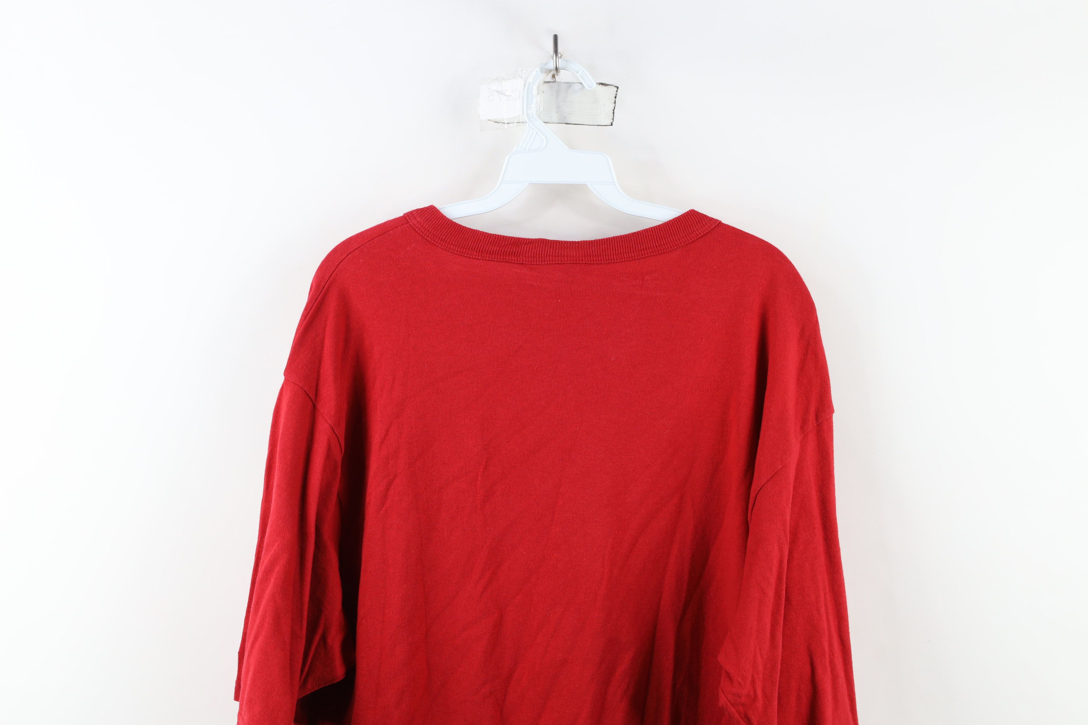 Champion × Vintage Vintage 90s Champion Faded Spell Out Jersey Knit T-Shirt Red Size US L / EU 52-54 / 3 - 11 Thumbnail
