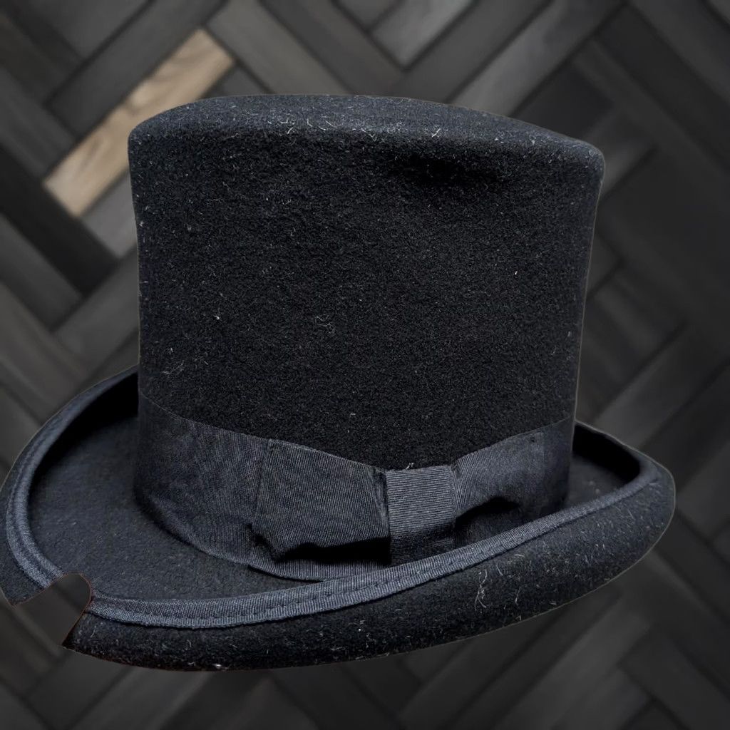 Vintage VINTAGE Jhats Top Hat Shirt Men L Black Victorian Edwardian Stovepipe Style Mens Size US L / EU 52-54 / 3 - 1 Thumbnail