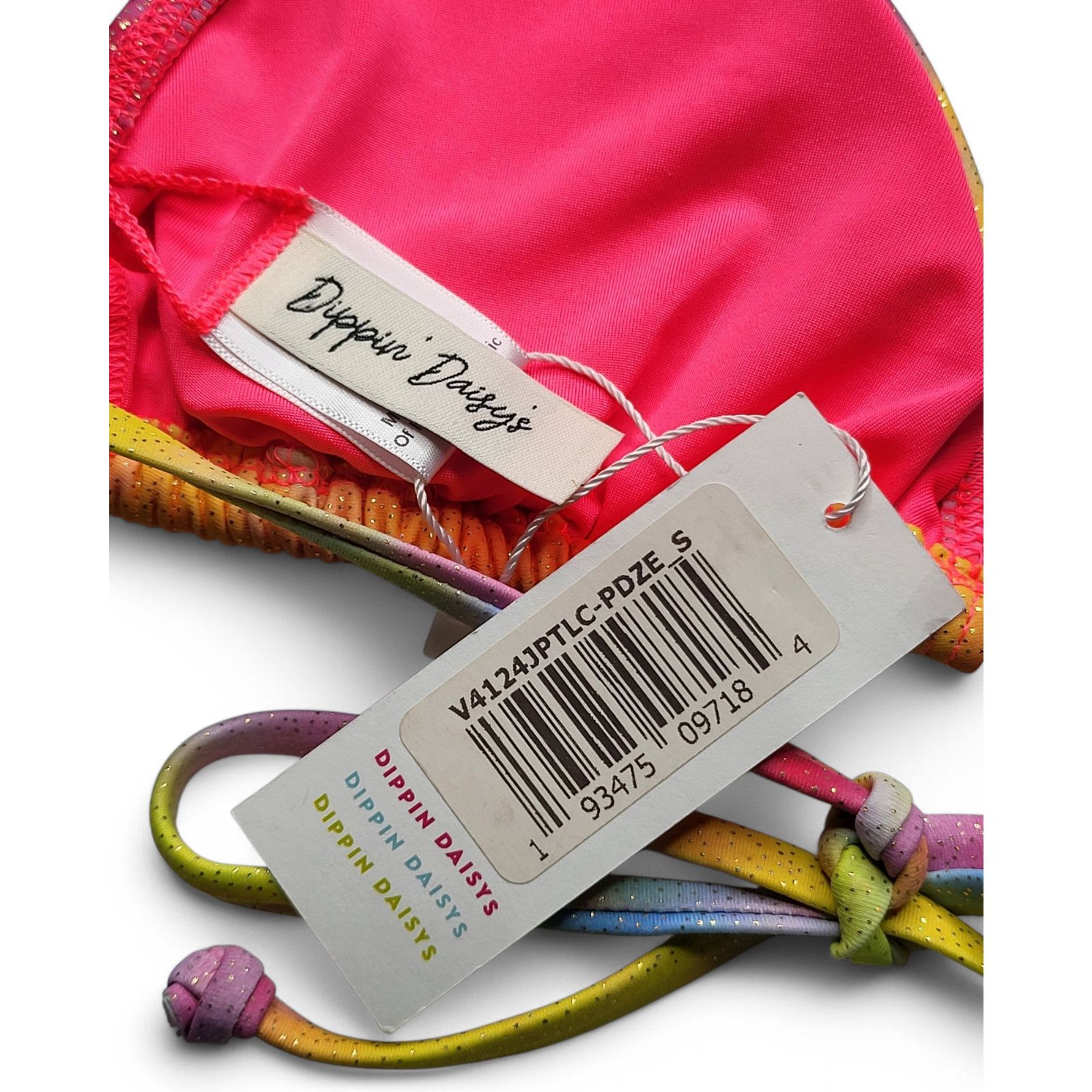 Other NWT DIPPIN DAISY'S Tie Dye Triangle Bikini Glitter Top S Size S / US 4 / IT 40 - 2 Thumbnail