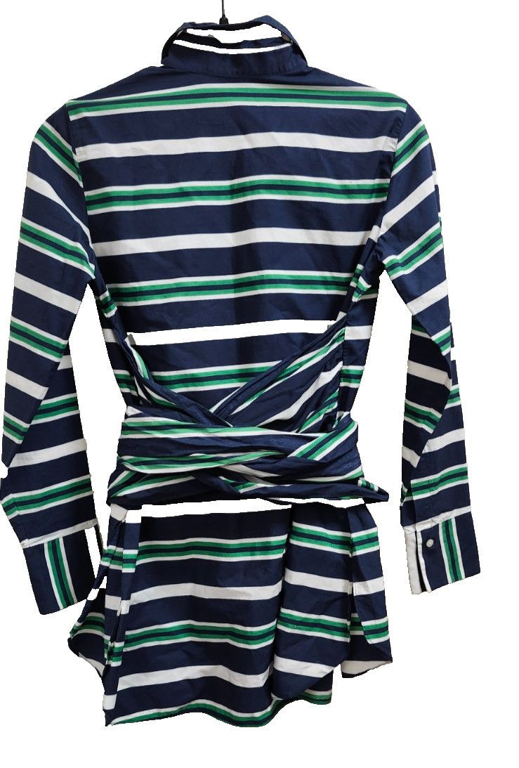 Carolina Herrera Carolina Herrera Striped Cotton Belted Shirt Dress Top 2 Size XS / US 0-2 / IT 36-38 - 7 Thumbnail