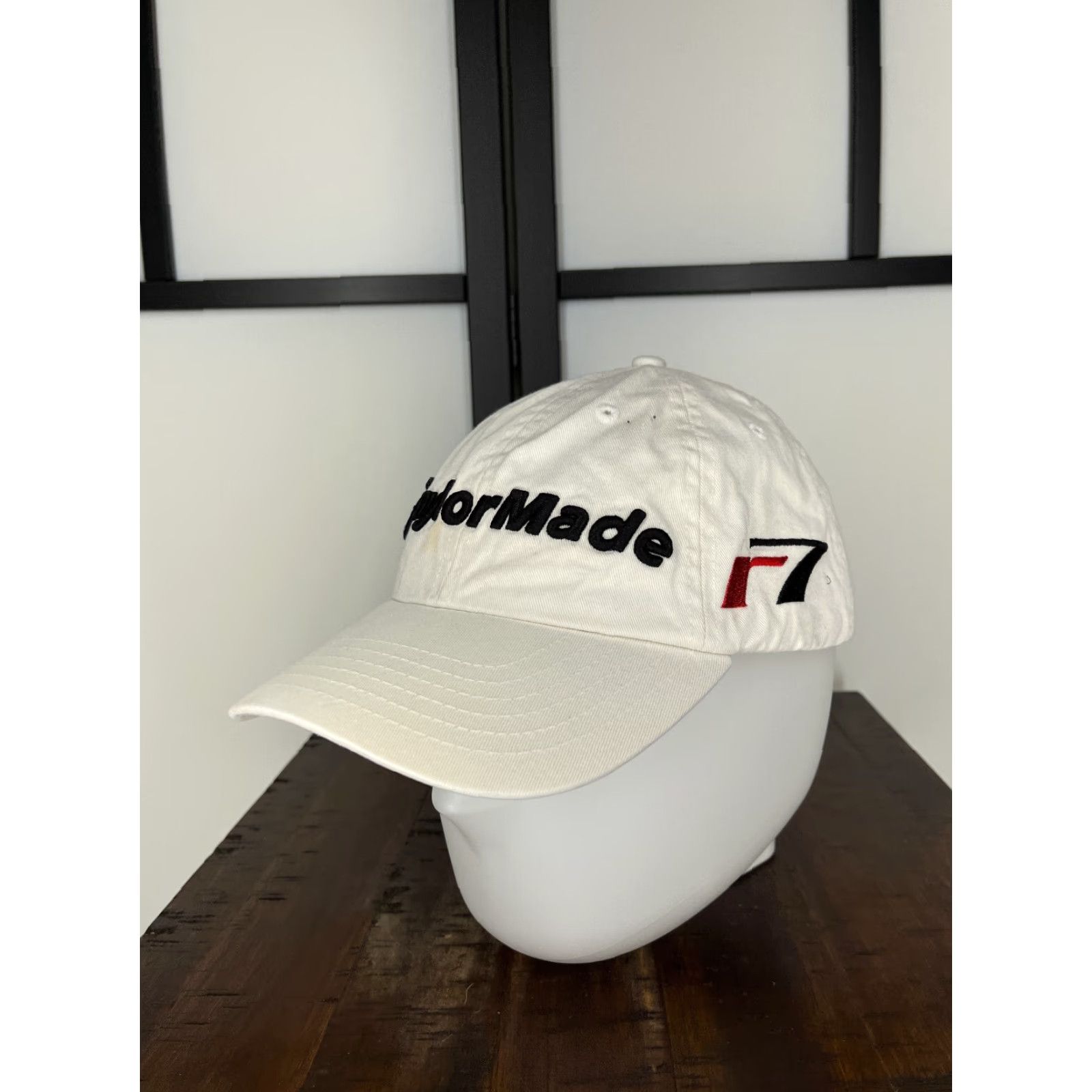 TaylorMade Taylormade Hat Cap Adjustable One Size White Cotton Twill Golf Hat Mens Cap R7 Twill Golf Golfer Logo White Cap Size ONE SIZE - 4 Thumbnail