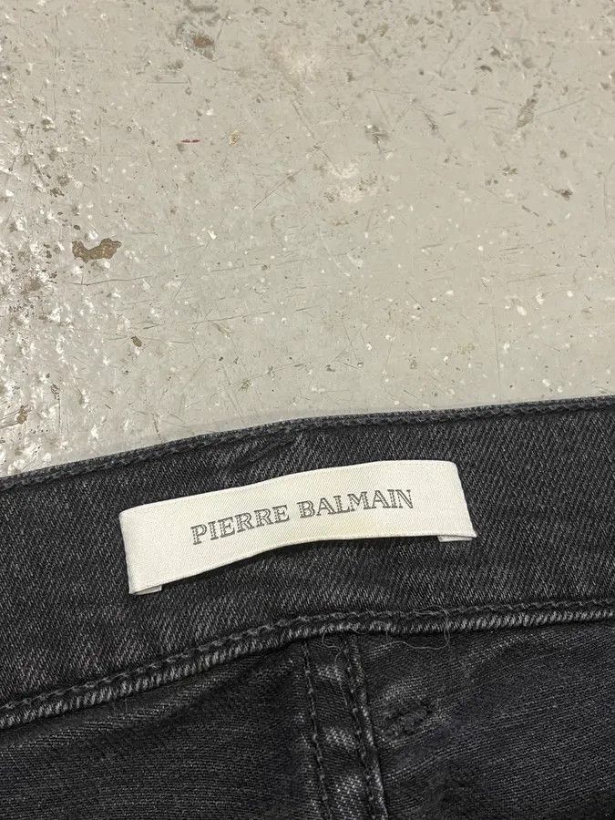 Pierre Balmain 2010s Pierre Balmain Black Biker Denim Jeans Size US 34 / EU 50 - 11 Thumbnail