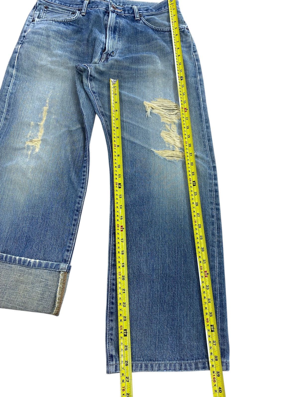 Edwin Edwin X Selvage Faded Wash Ripped Style Straight Leg Jeans Size US 33 - 8 Thumbnail