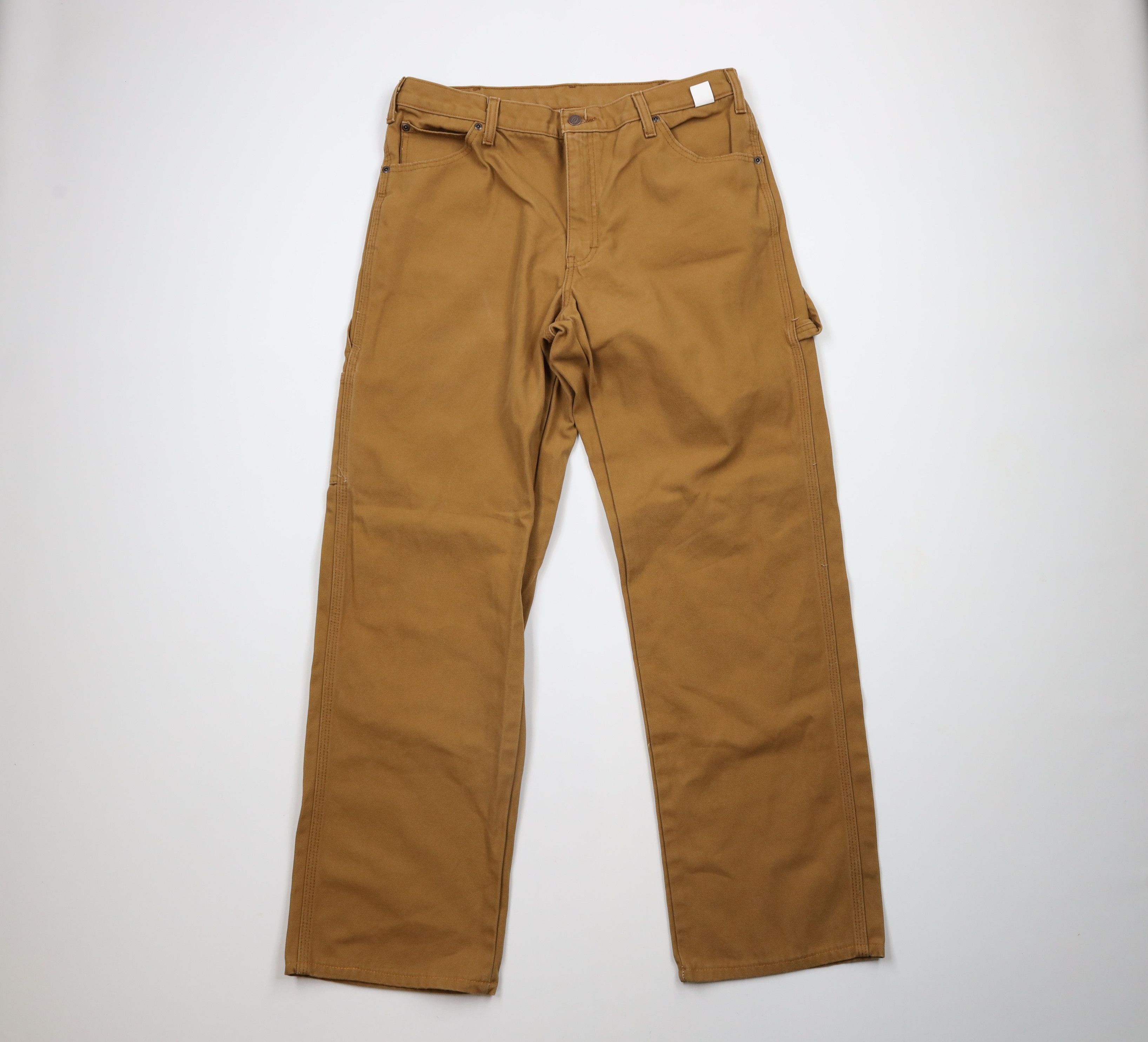 Dickies × Vintage Vintage Dickies Out Wide Leg Canvas Dungaree Pants Brown Size US 34 / EU 50 - 1 Thumbnail