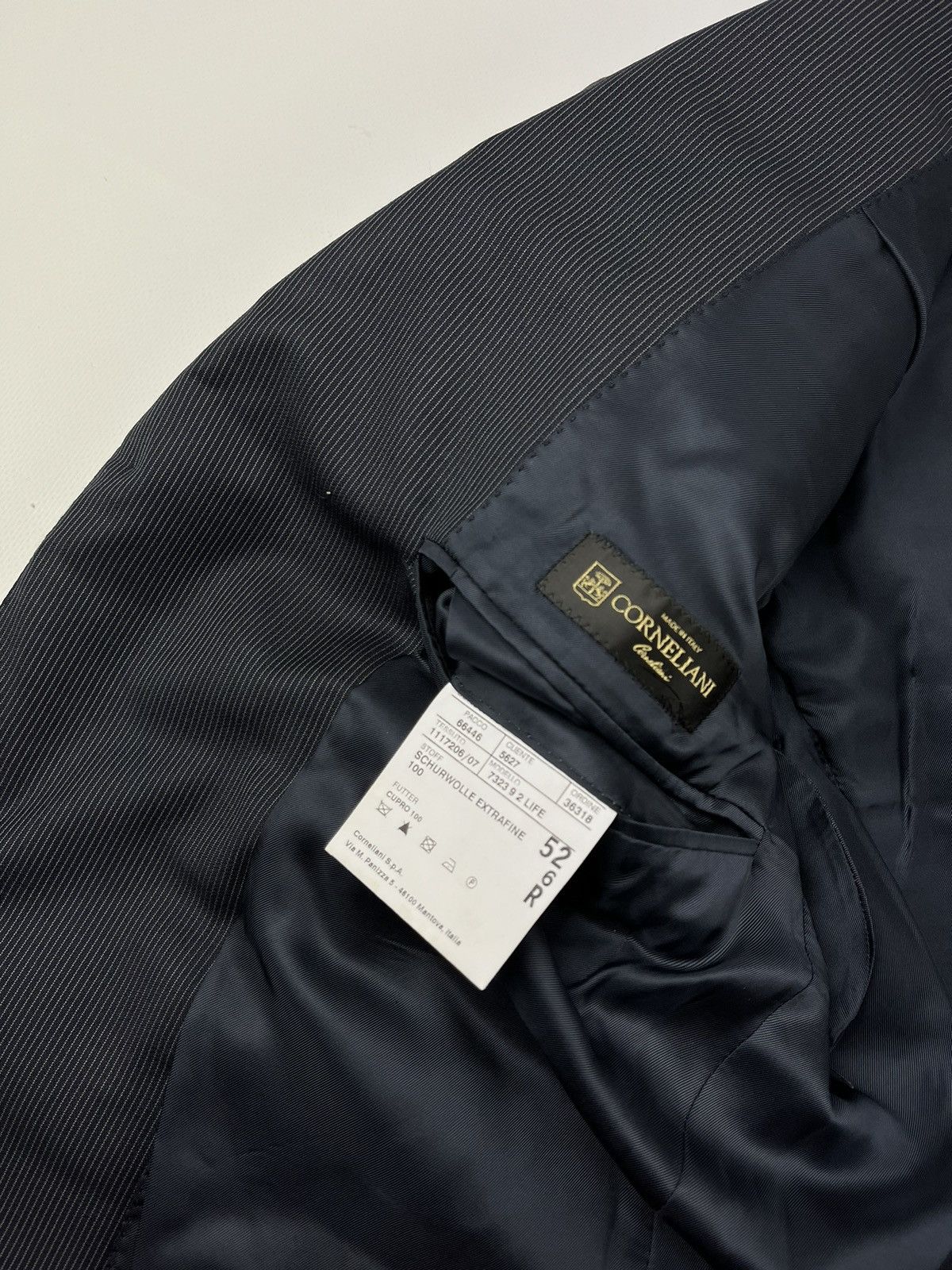 Corneliani 🕴️Corneliani formal classic suit white striped Size 52R - 6 Thumbnail