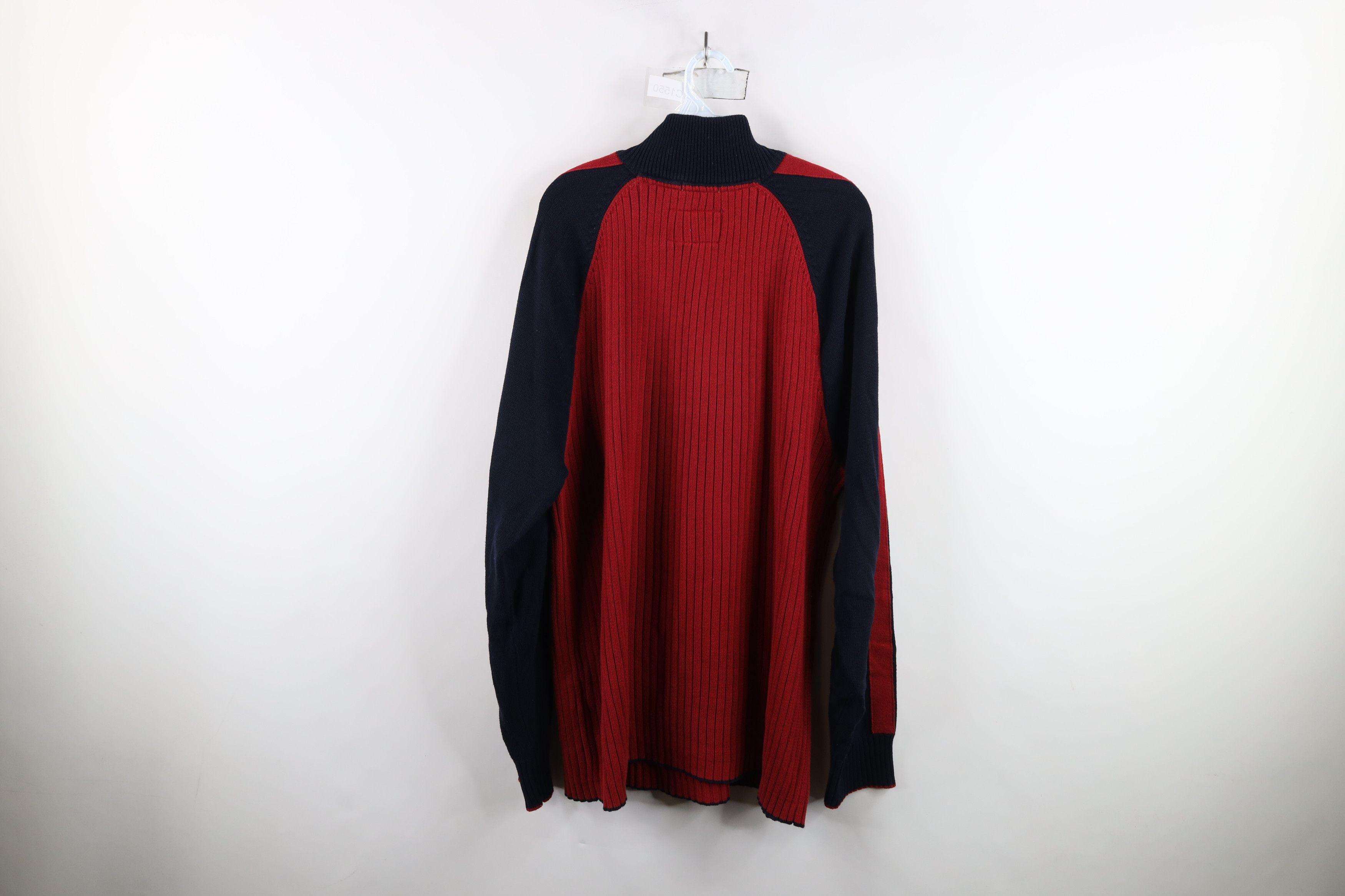 Nautica × Vintage Vintage 90s Nautica Ribbed Half Zip Pullover Sweater Red Size US XL / EU 56 / 4 - 10 Thumbnail