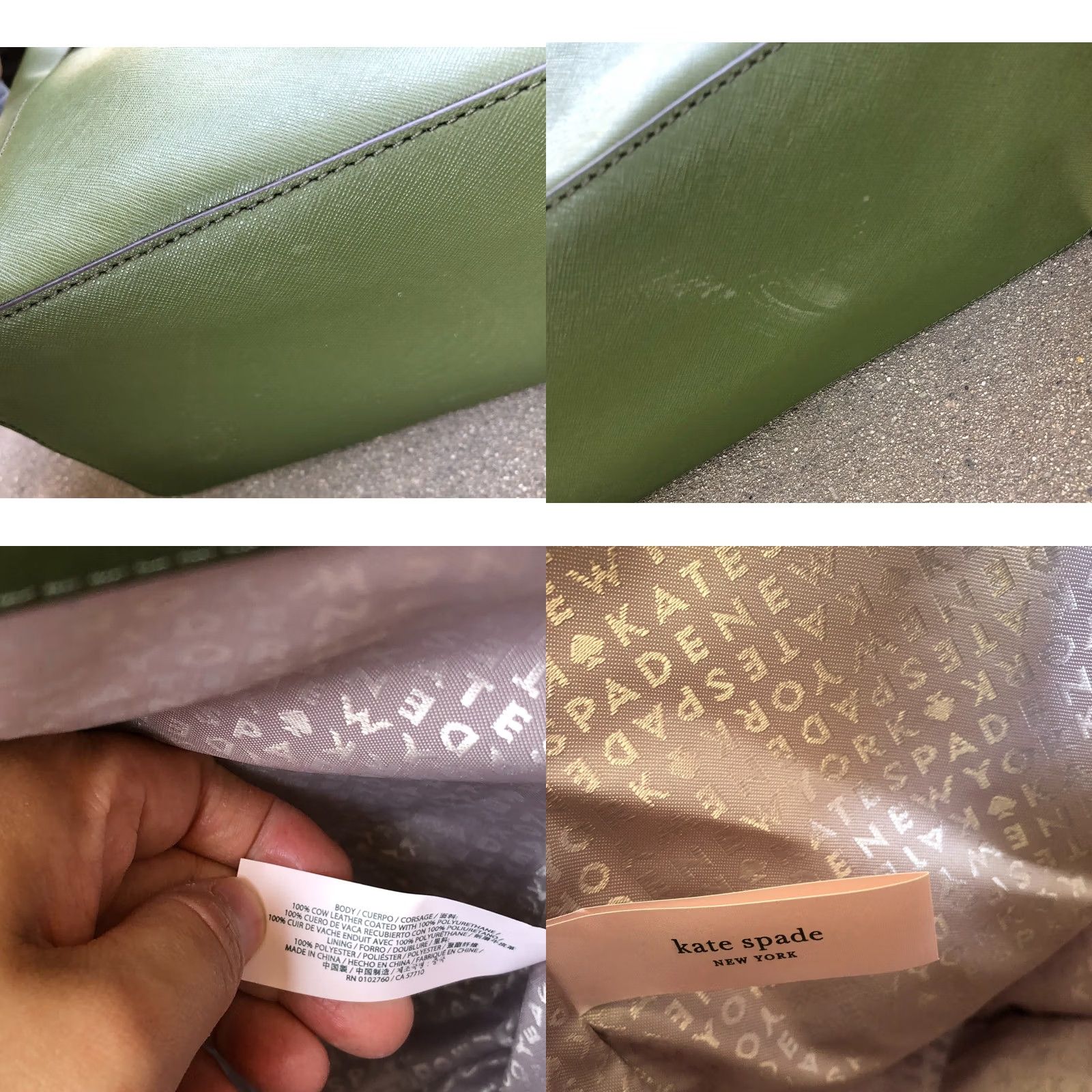 Vintage kate spade new york Sapling Tote Shoulder Bag Purse Green Leather Size ONE SIZE - 9 Thumbnail
