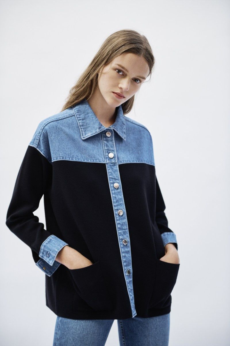 Sandro SANDRO PARIS DENIM AND WOOL JACKET WITH POCKETS Size M / US 6-8 / IT 42-44 - 1 Thumbnail
