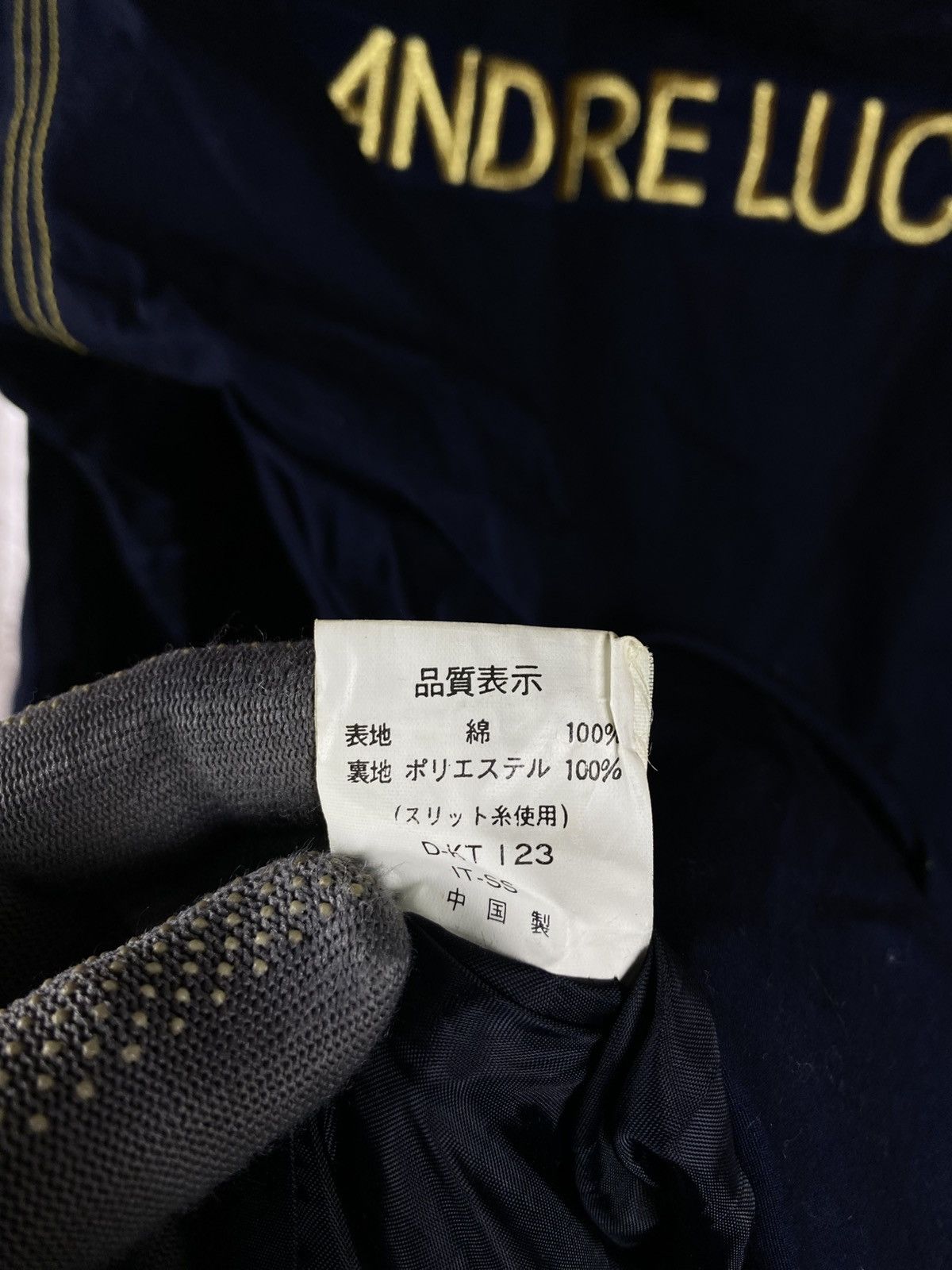 Andreluciano Andre Luciano Navy Hooded Jacket Gold Stitching Windbreaker Size US M / EU 48-50 / 2 - 10 Thumbnail