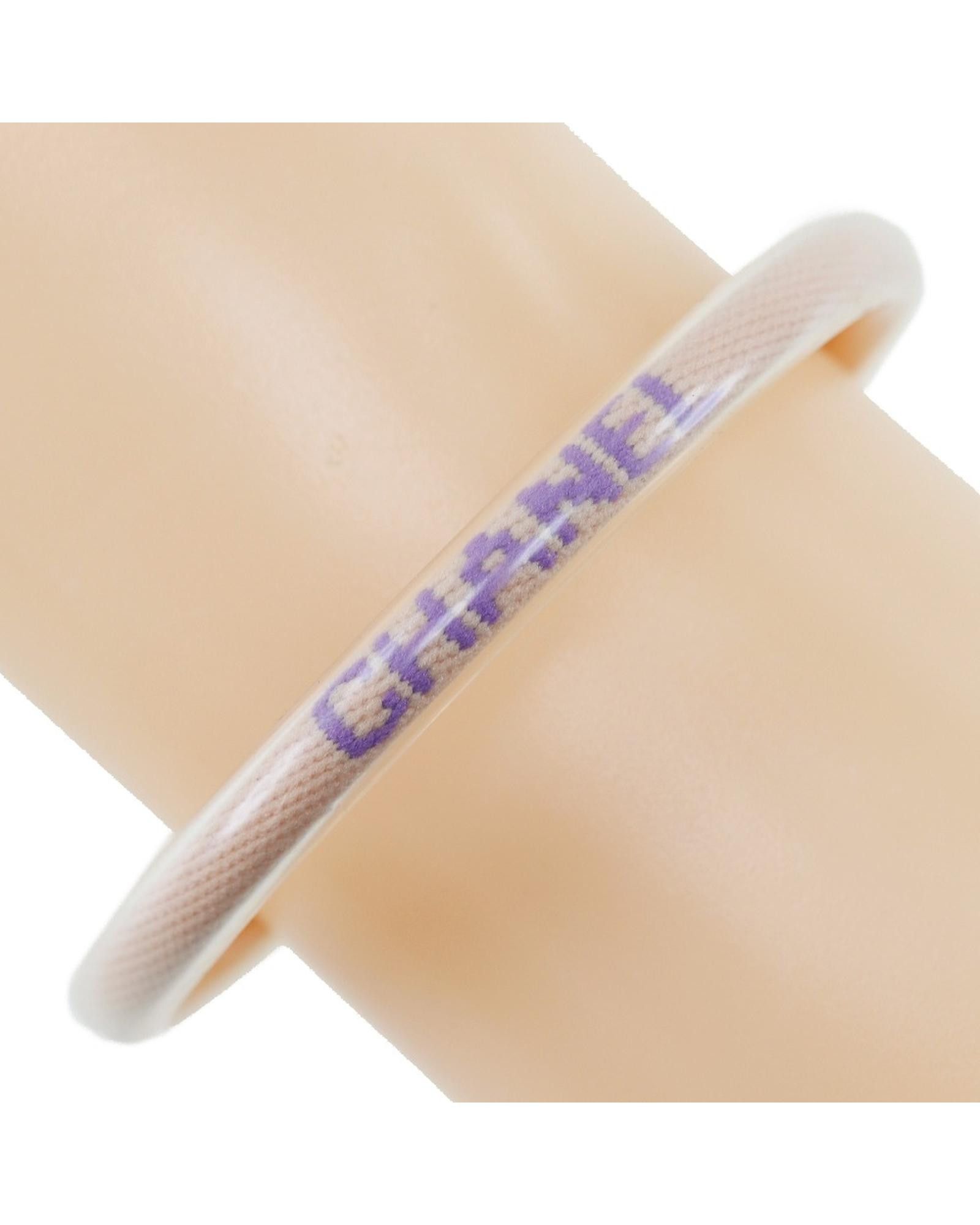 image of Chanel Pink Logo Tube Bracelet Jewelry In Excellent Condition, Women's