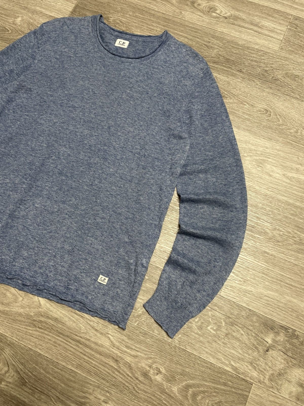 C.P. Company C.P. Company Linen Blend Long Sleeve Sweater Blue Size US L / EU 52-54 / 3 - 5 Thumbnail