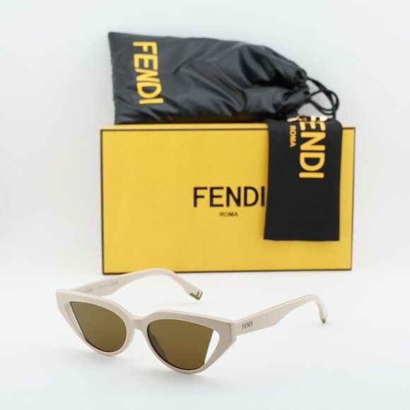 Fendi Fendi FE40009I 57J Sunglasses Shiny Brown Cat Eye Frame Size ONE SIZE - 10 Thumbnail