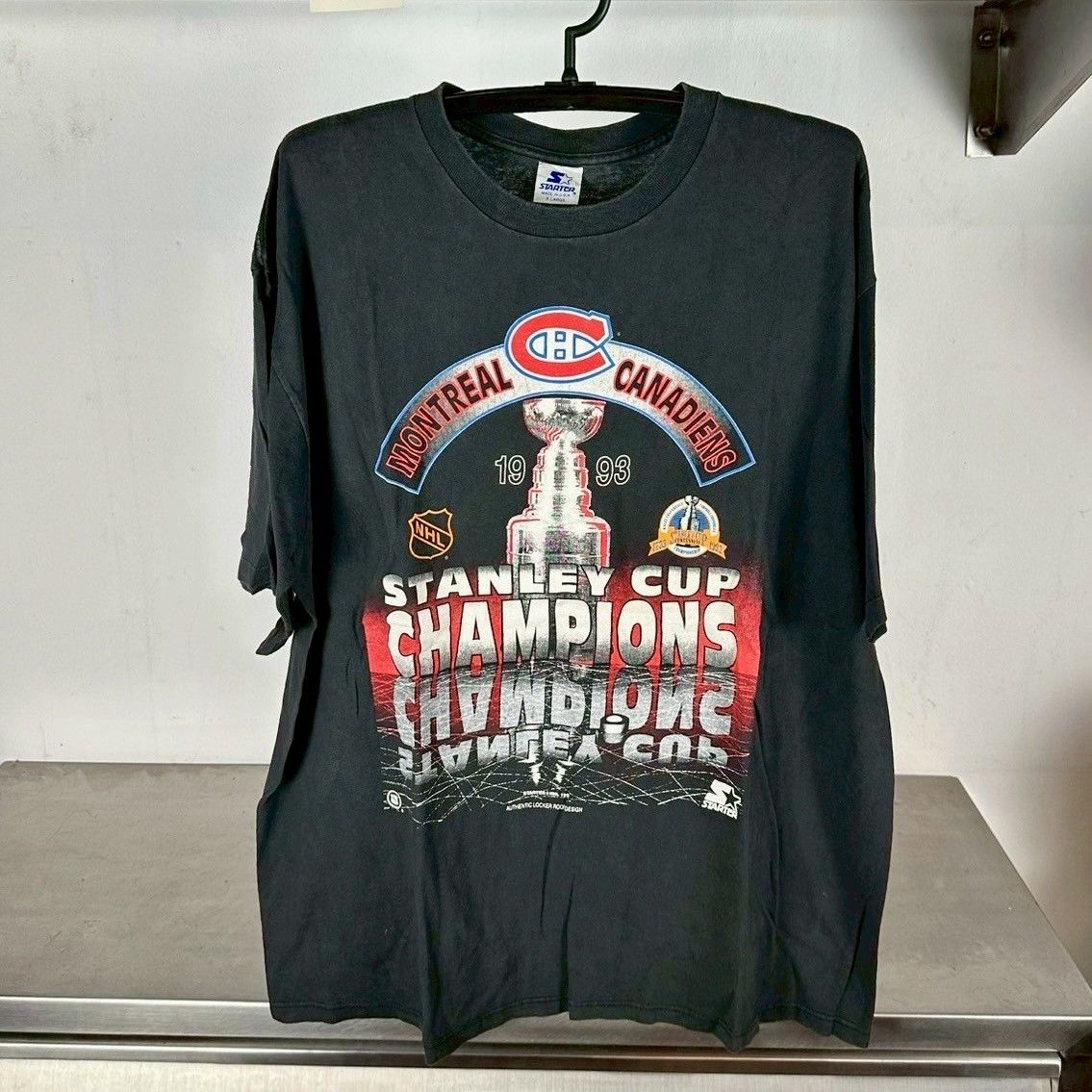 Vtg 1993 Montreal Canadiens Stanley Cup Champions NHL Tee