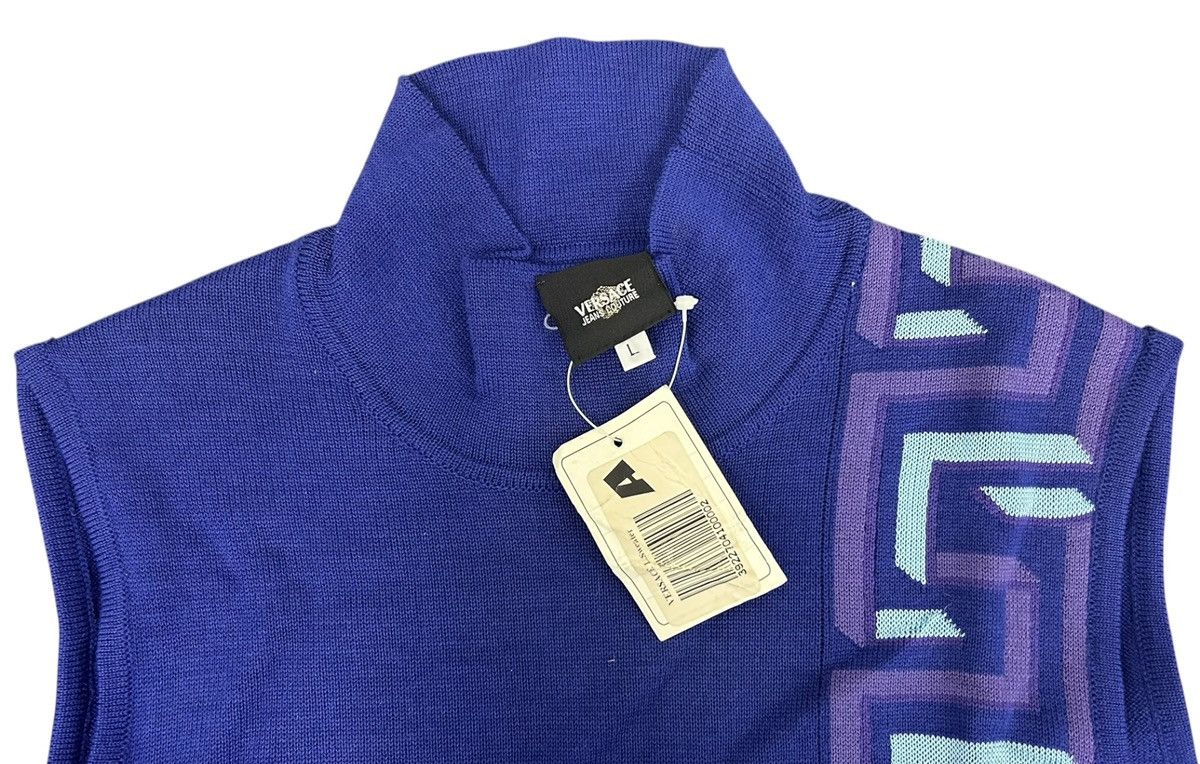 Versace Jeans Couture Versace Jeans Couture Geometric Greca Sleeveless Knit Blue Size L / US 10 / IT 46 - 3 Thumbnail