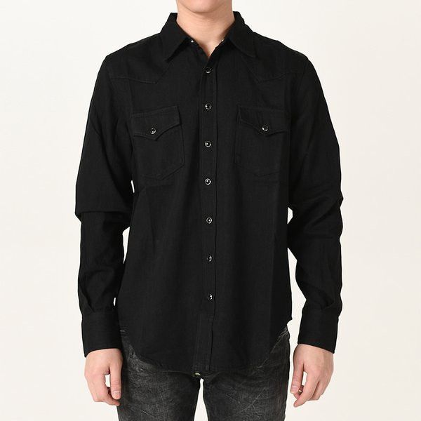 Saint Laurent Paris o1s1wg111124 Western Shirt in Rinse Denim in Black Size US XS / EU 42 / 0 - 3 Thumbnail