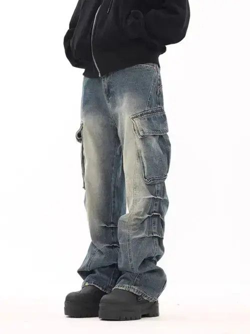 Japanese Brand × Jean Vintage washed distressed side pocket rare jeans Size US 32 / EU 48 - 4 Thumbnail