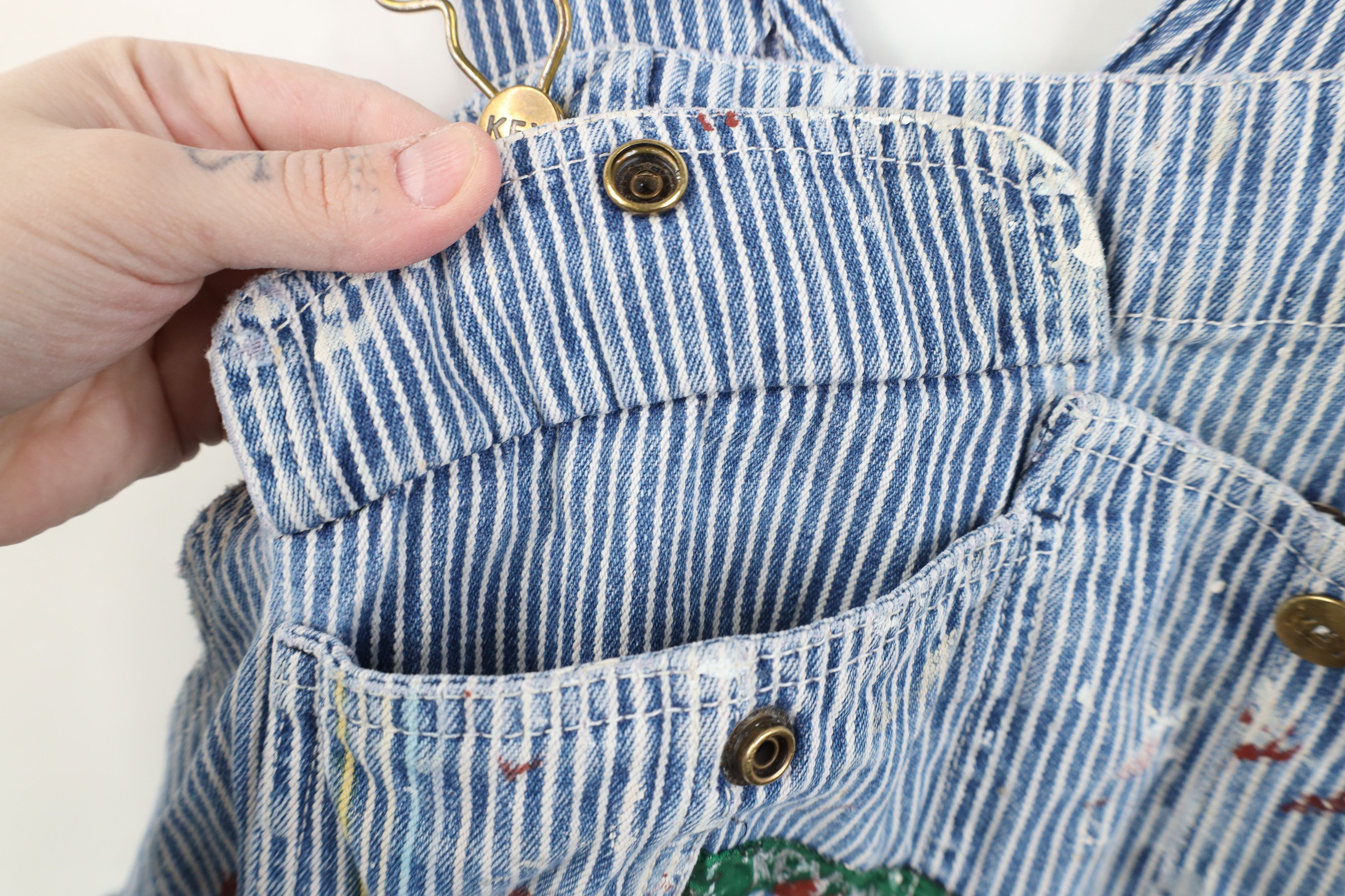 Vintage Vintage 90s Streetwear Cut Off Hickory Striped Overalls Size US 42 / EU 58 - 15 Thumbnail
