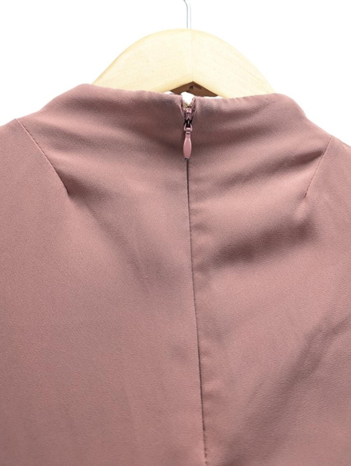 Mossimo Mossimo Blouse Women's Large L Keyhole Mock Neck Dusty Rose Size L / US 10 / IT 46 - 5 Thumbnail