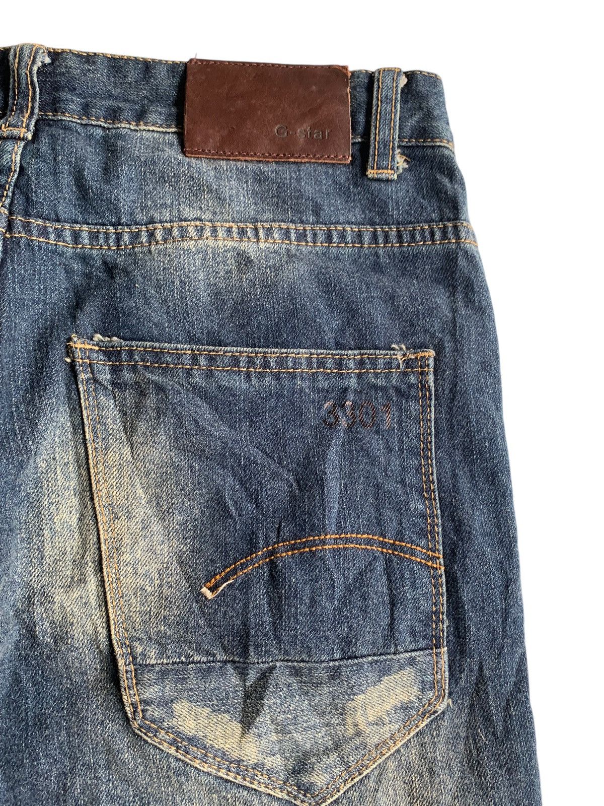 G-Star × Jean G-STAR RAW 3301 RARE DESIGN DISTRESSED DENIM Size US 33 - 22 Thumbnail