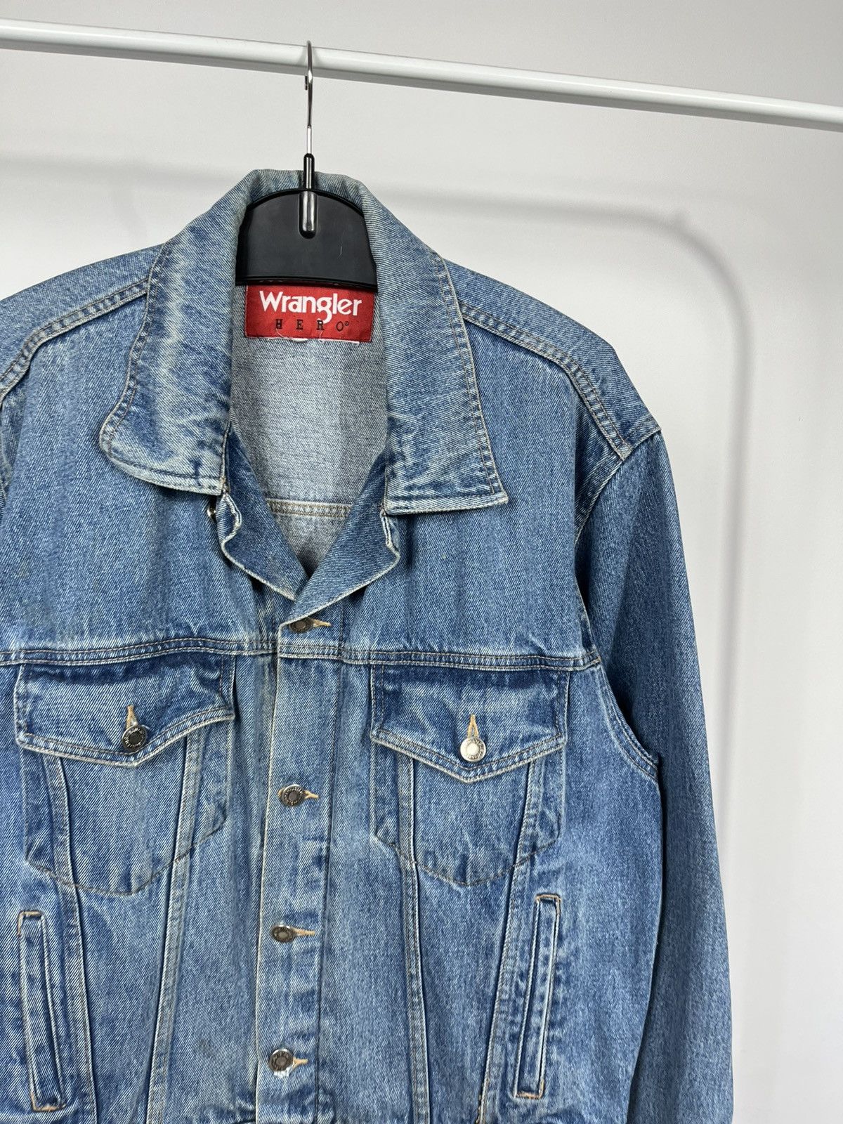 Wrangler Wrangler Hero Vintage Blue Denim Trucker Jacket Size US XL / EU 56 / 4 - 3 Thumbnail