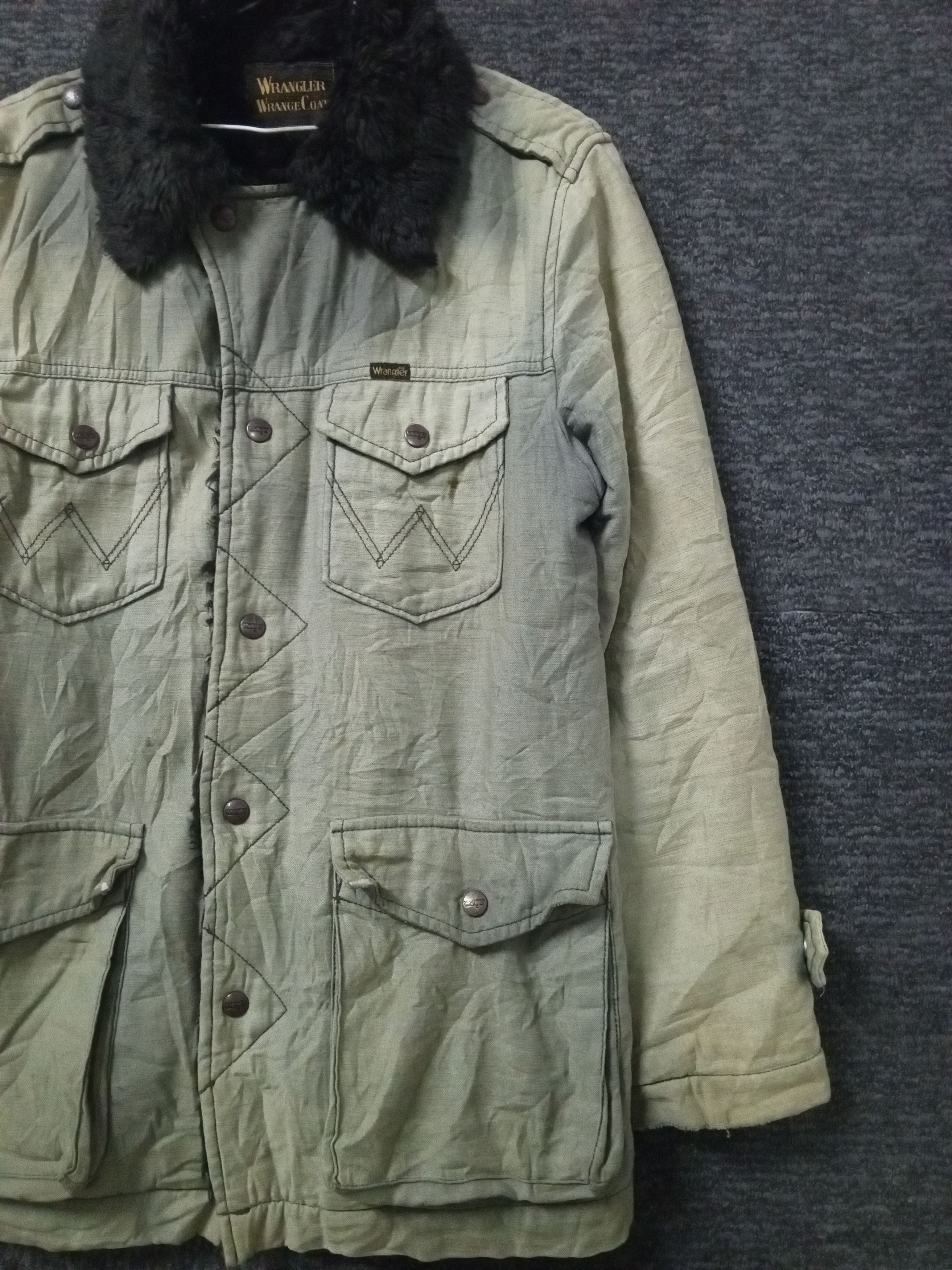 Wrangler Vtg Worn Faded Wrangler WrangeCoat Fleece Inside Jacket Size US M / EU 48-50 / 2 - 3 Thumbnail