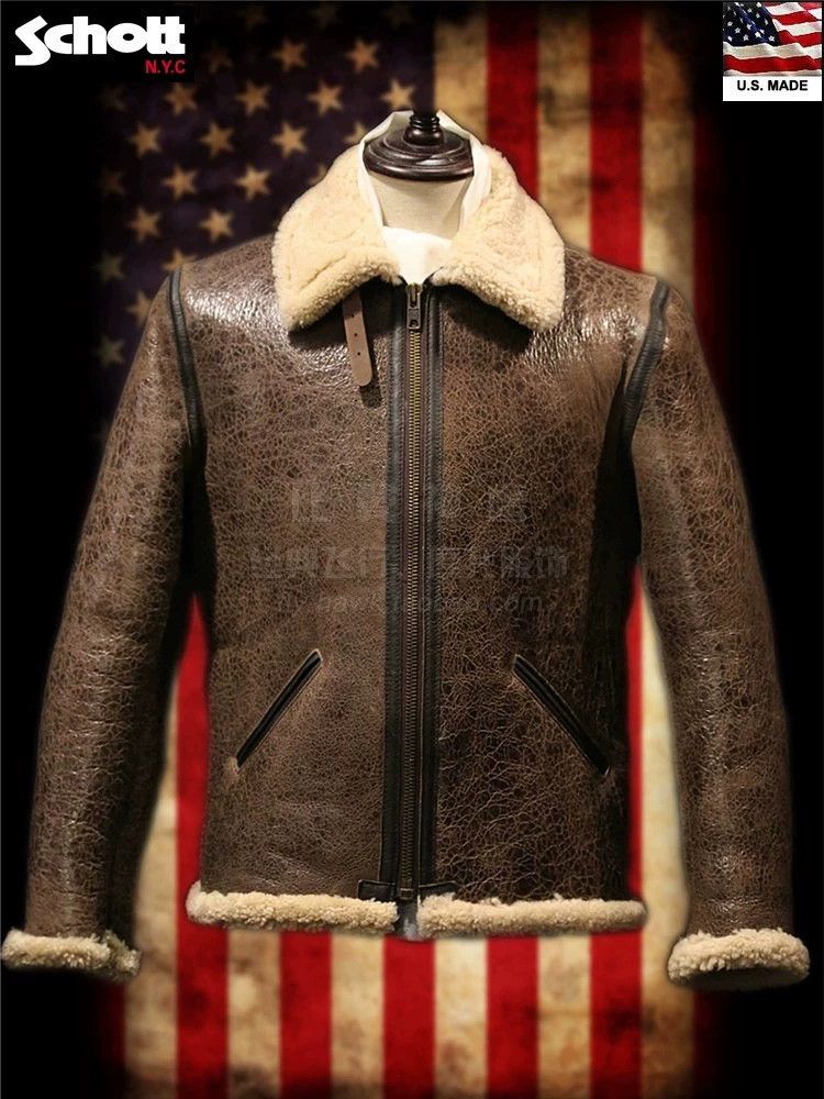 Schott Schott B6 bomber original fur integrated flight jacket Size US M / EU 48-50 / 2 - 1 Thumbnail