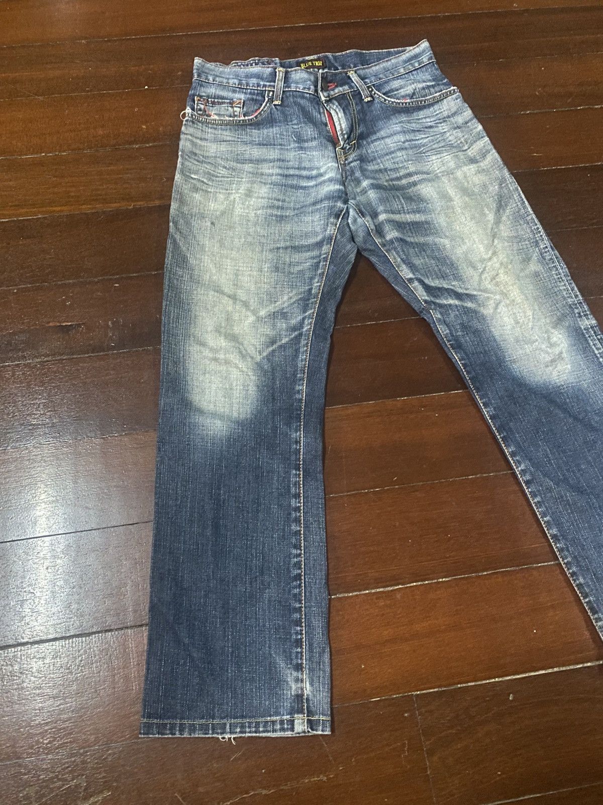 Edwin Flare Edwin blue trip Mudwash Rusty Distress Jean Size US 33 - 3 Thumbnail