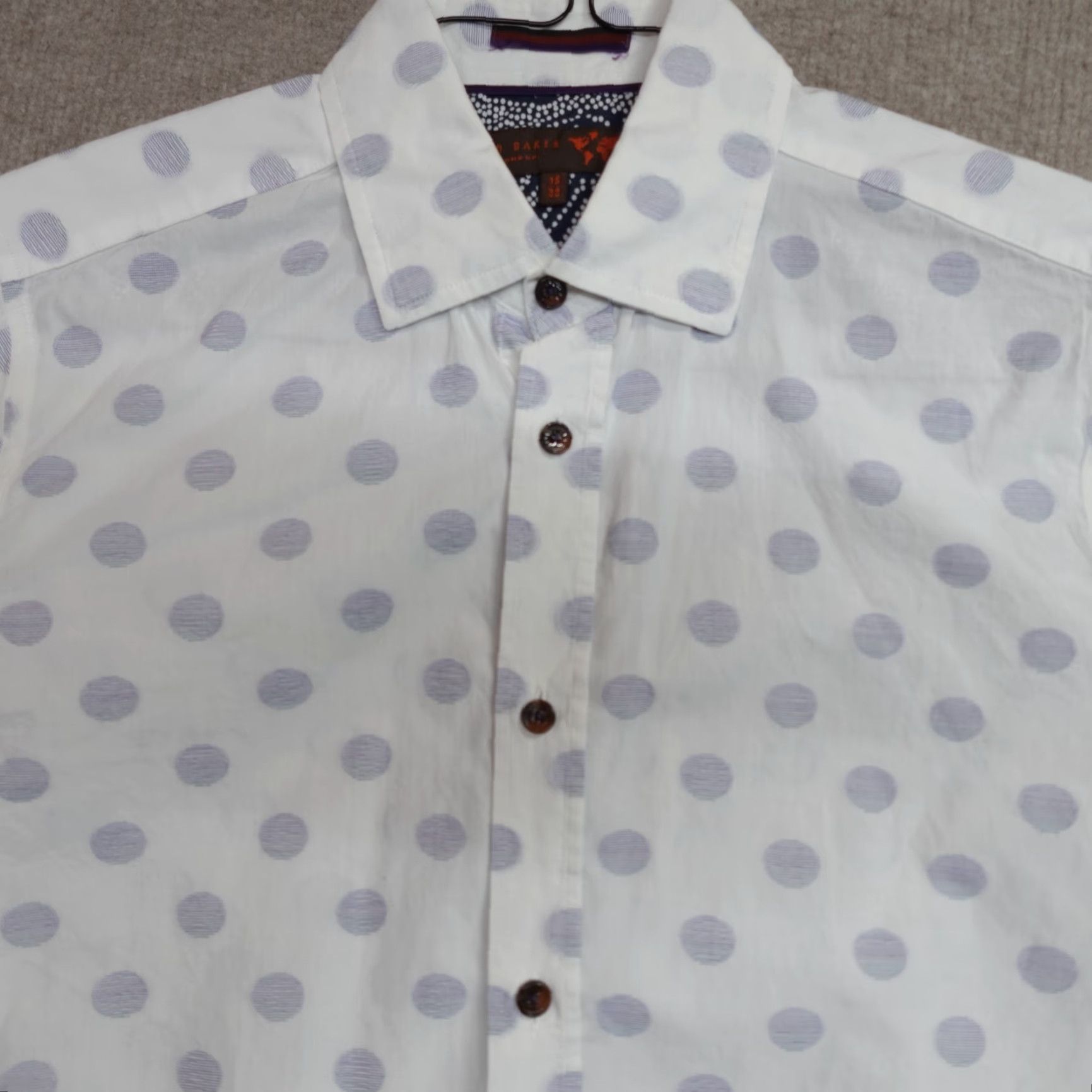 Ted Baker Ted Baker Shirt White 15 Polka Dot Long Sleeve 100% Cotton Small Cotton Shirt Button-Up Men Regular S White Polka Dot Long Sleeve Ted Baker Shirt Size US S / EU 44-46 / 1 - 2 Thumbnail