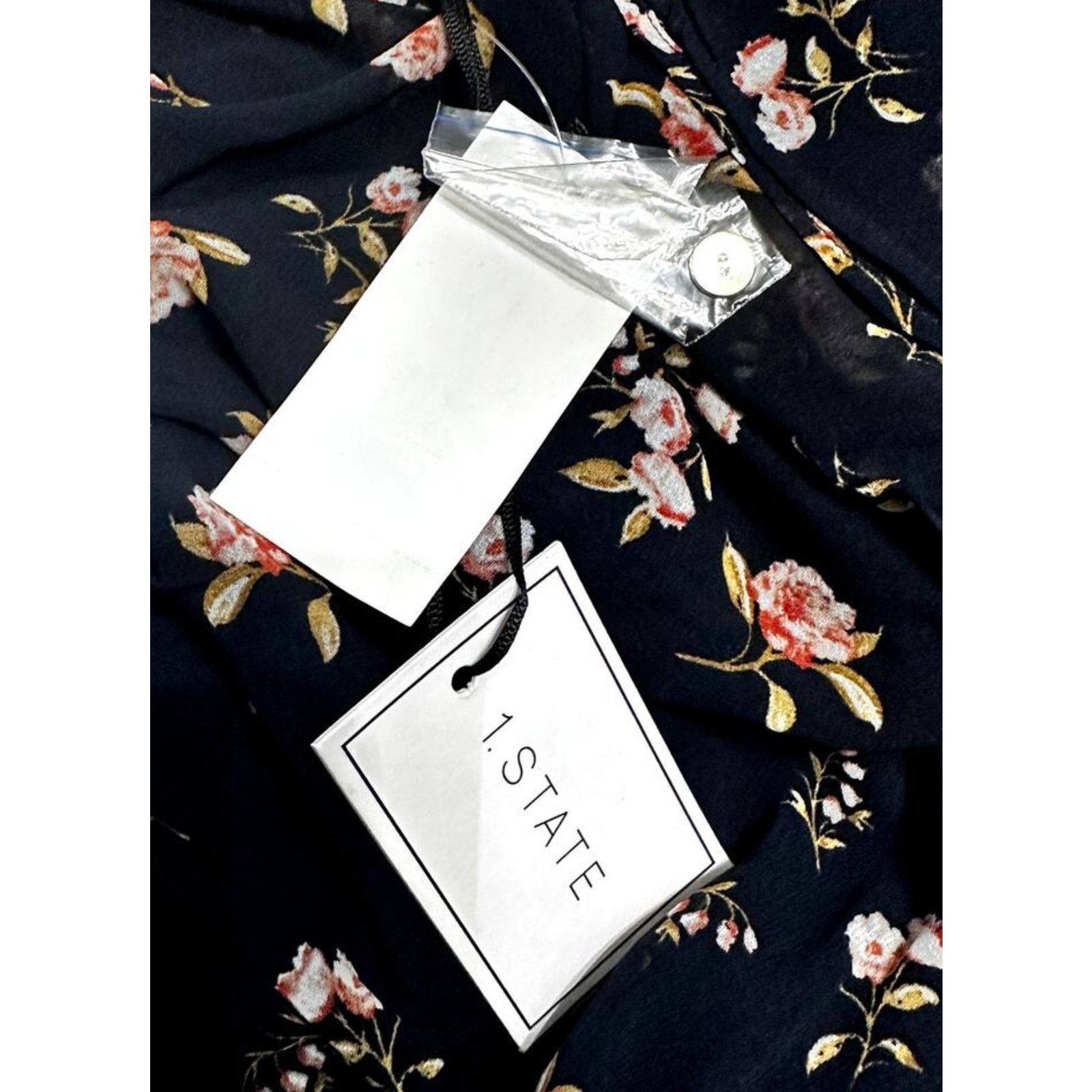 Other 1. State Navy Floral Ruffled Cold Shoulder Midi Dress 3X NWT Size 3XL / US 20-22 - 9 Thumbnail