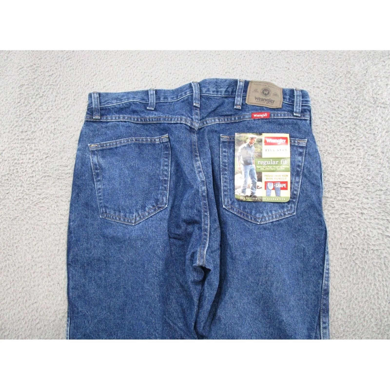 Wrangler Wrangler Jeans Five Star Blue Straight Leg Size 38x30 Denim Shaping U Shape NEW Men Pants - Wrangler Blue Jeans 5 Star Straight Leg 38x30 Mens Size US 38 / EU 54 - 3 Thumbnail