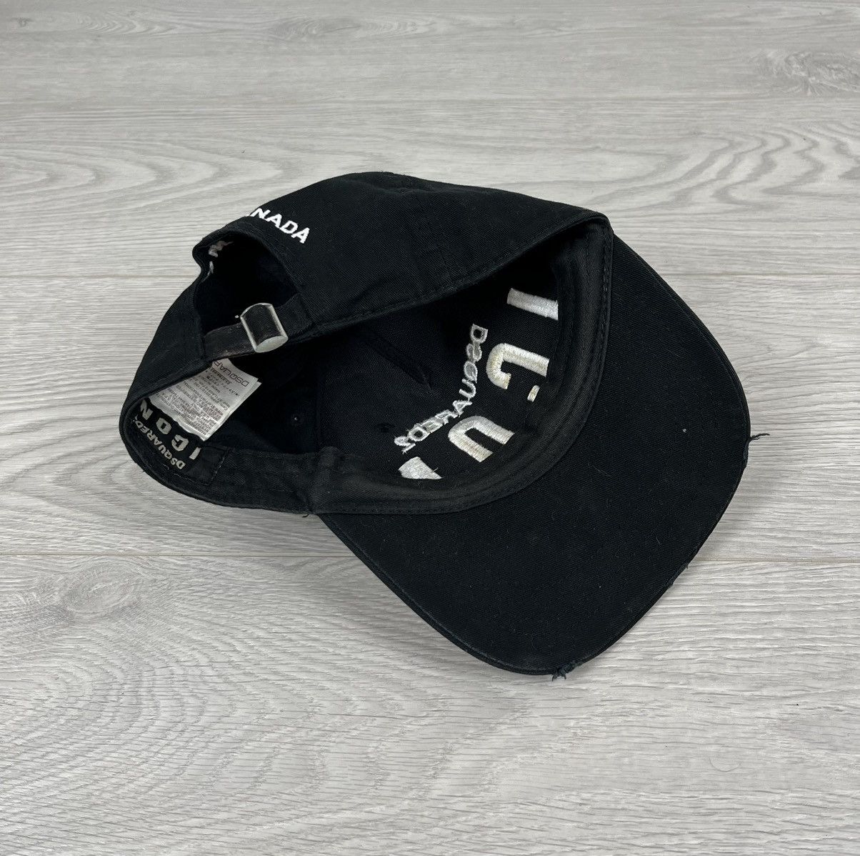 Dsquared2 Dsquared 2 ICON Black Logo Distressed Cap Hat Size ONE SIZE - 4 Thumbnail