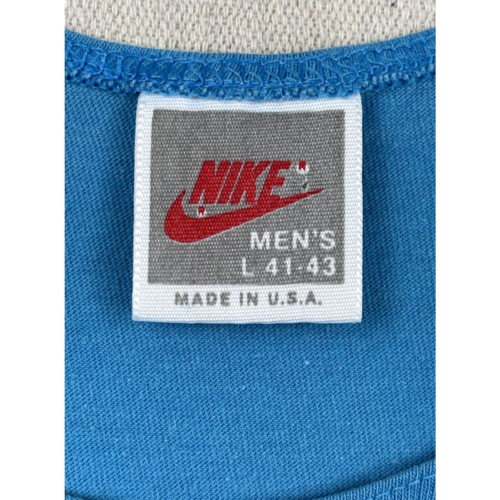 Nike Nike Basketball Tank Top Shirt Mens L 90s Blue Swoosh Vintage Basketball Gym Workout Sleeveless Mens Shirt Size US L / EU 52-54 / 3 - 2 Thumbnail