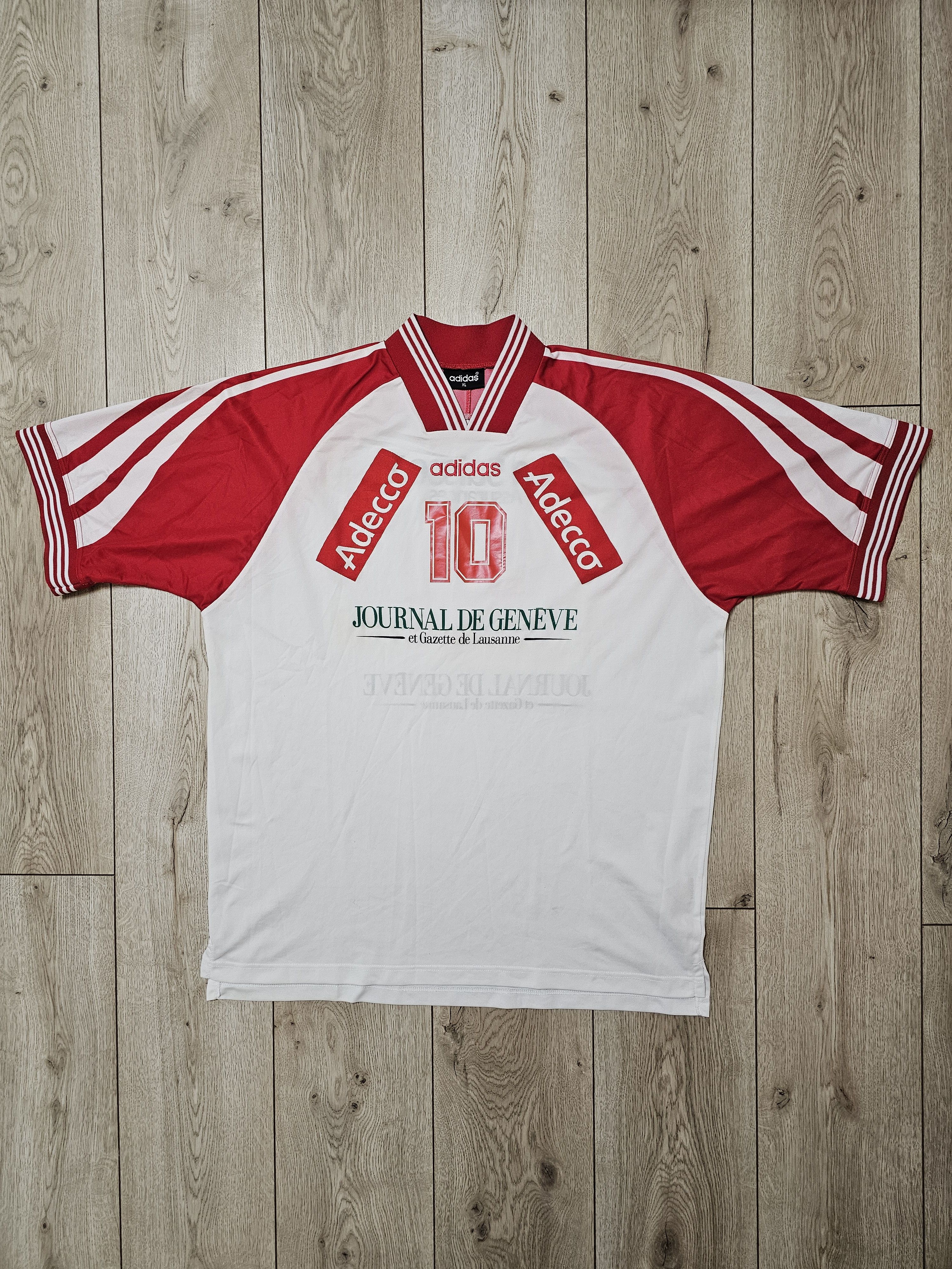 Adidas × Vintage ADIDAS 90s FOOTBALL SHIRT GENEVE SOCCER JERSEY SUISSE Size US XL / EU 56 / 4 - 1 Thumbnail