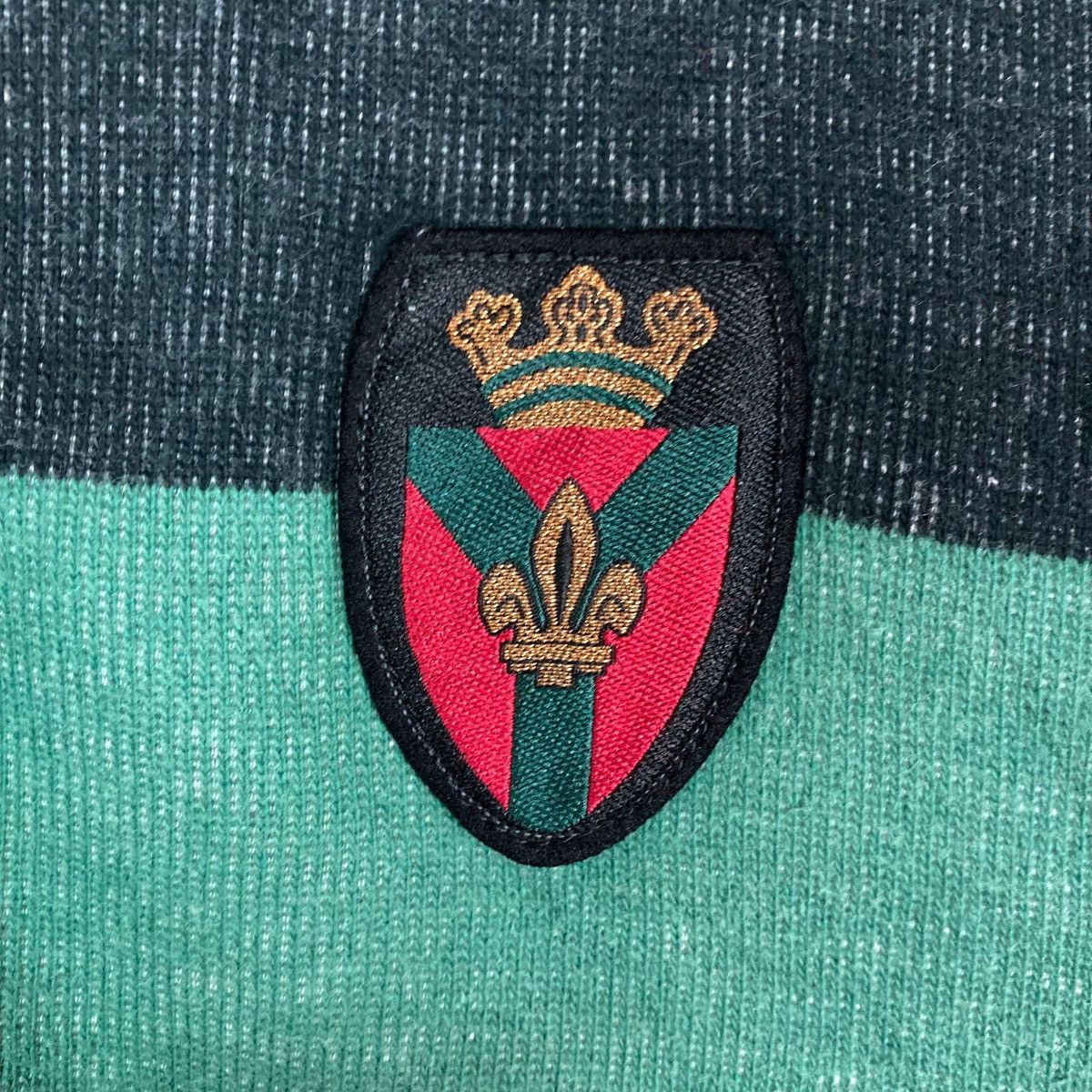 Vintage YMCA Two Tone Stripe Quarter Button Pullover Jumper
