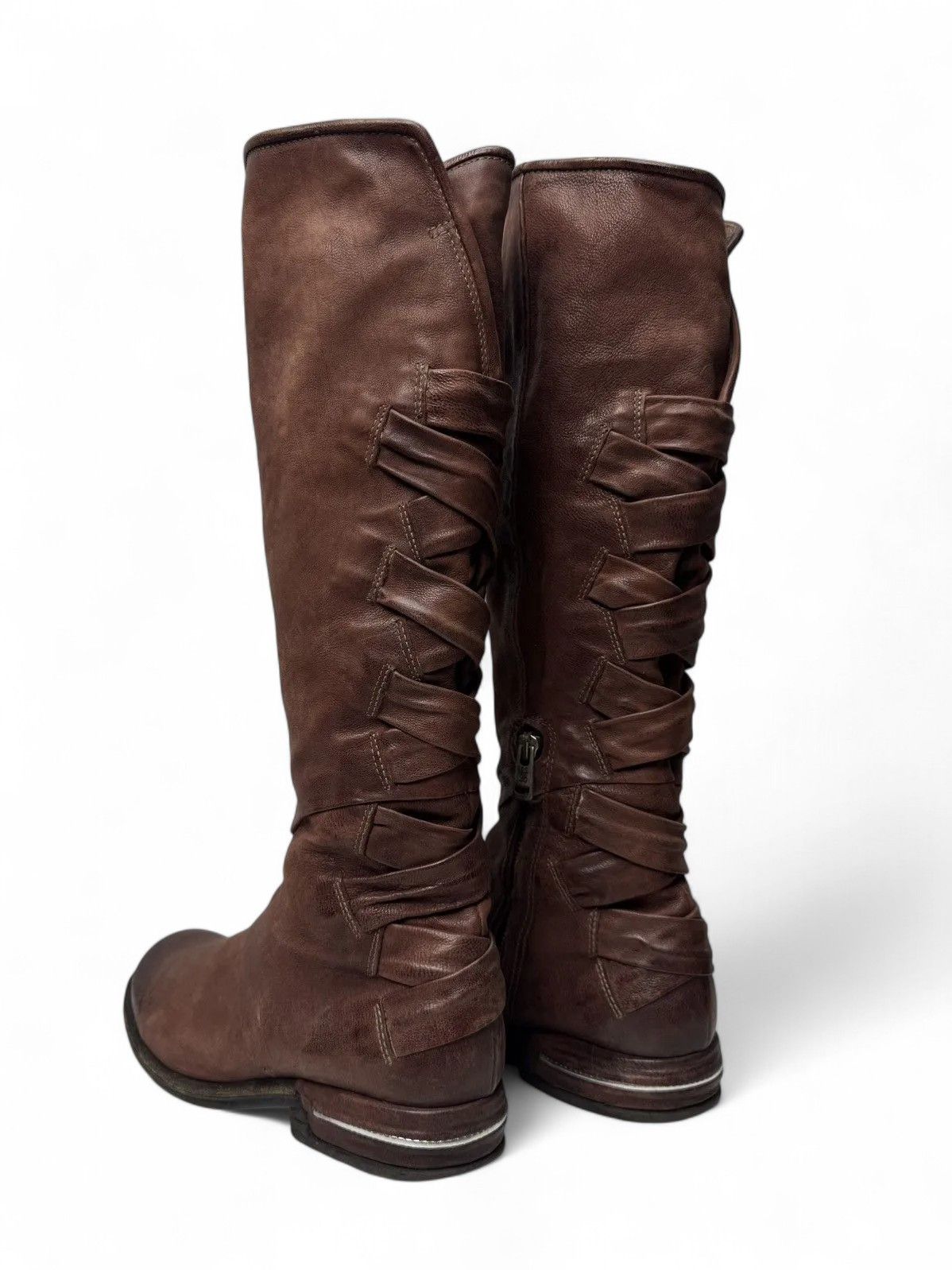 A.S.98 A.S.98 Red Leather Tall Boots Italy Avantgarde Style Size US 9 / IT 39 - 6 Thumbnail