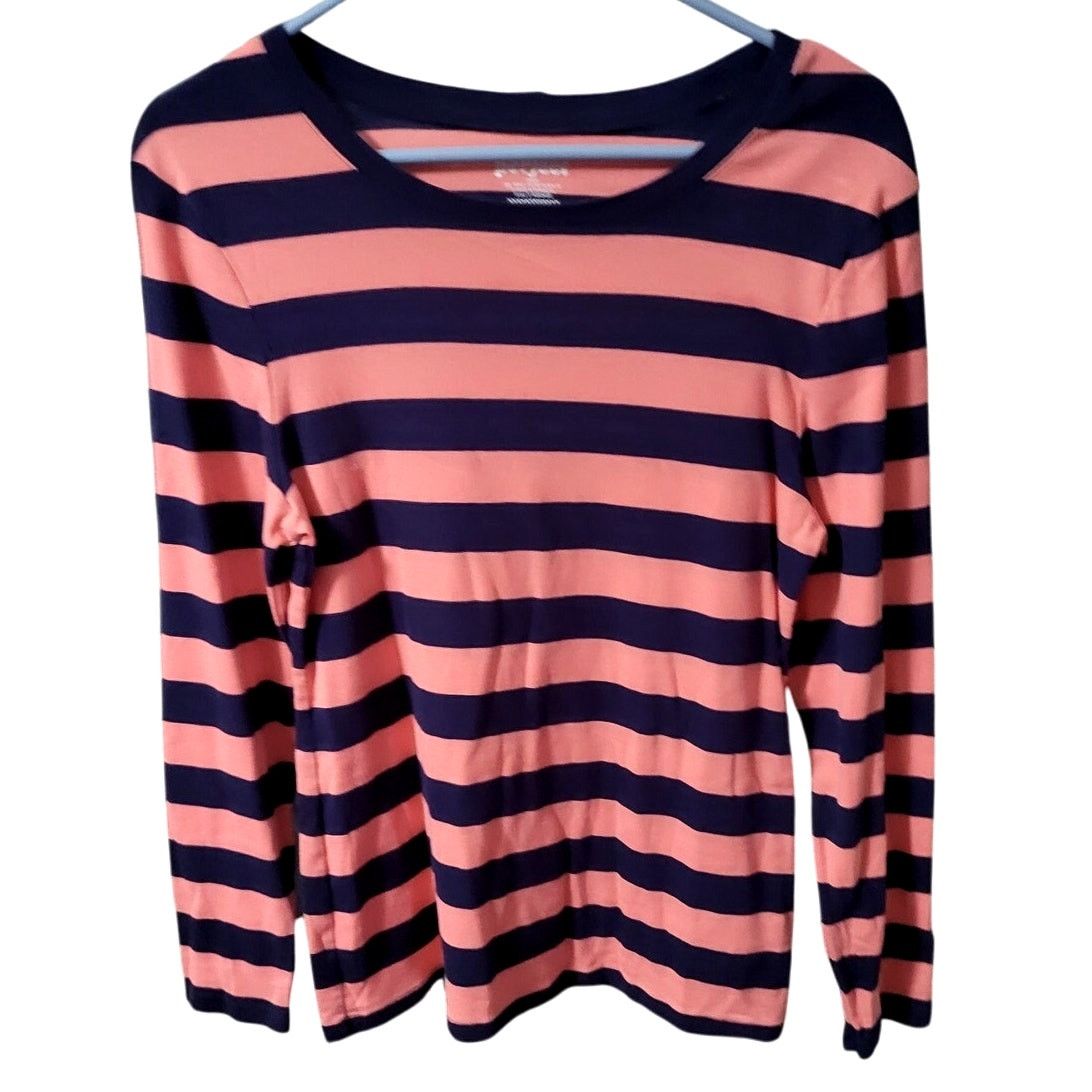 Old Navy Old Navy Coral & Navy Perfect Crew Long Sleeve Shirt - XL Size XL / US 12-14 / IT 48-50 - 1 Thumbnail